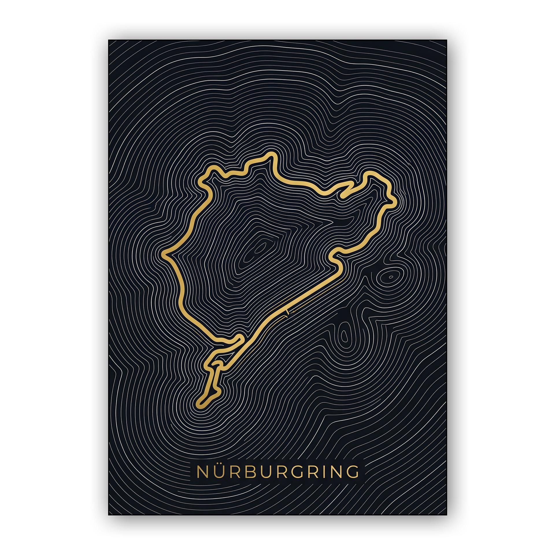 Nürburgring Golden Topography Map
