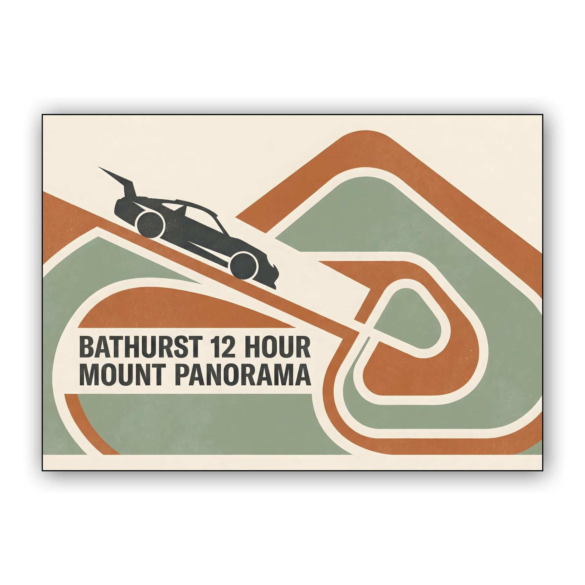 Bathurst 12 Hour: Mount Panorama Retro Geometric Poster
