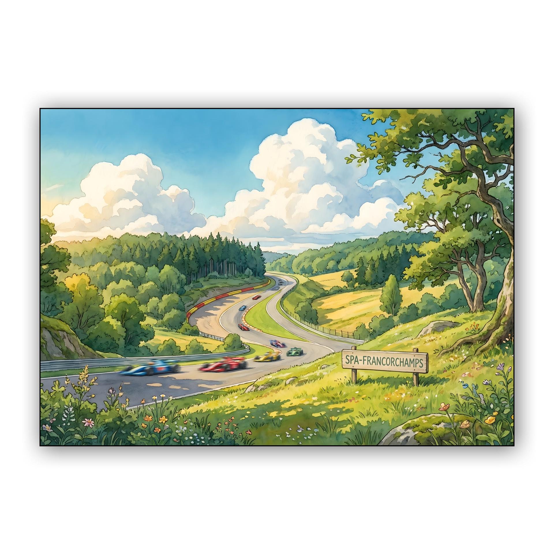 Ardennes High Speed: Spa-Francorchamps Watercolor