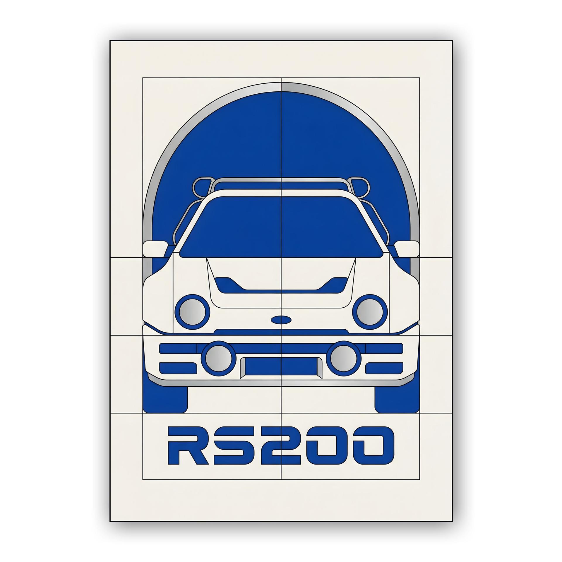 Precision Front: Ford RS200 Geometric Graphic