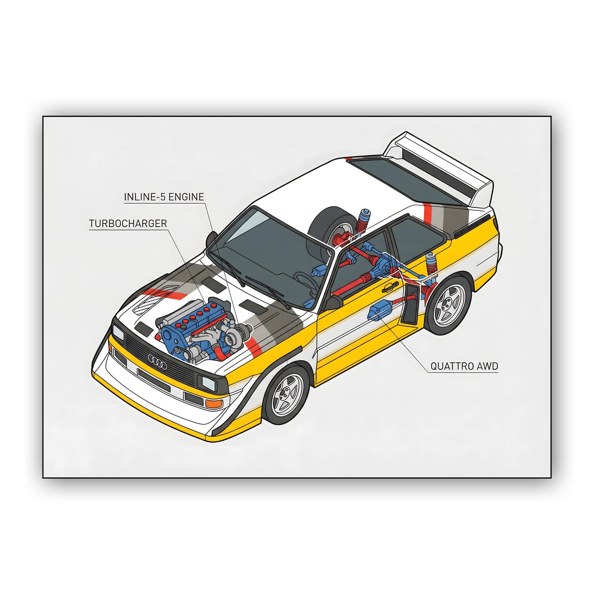 Audi Sport Quattro S1 E2: Mechanical Soul Cutaway