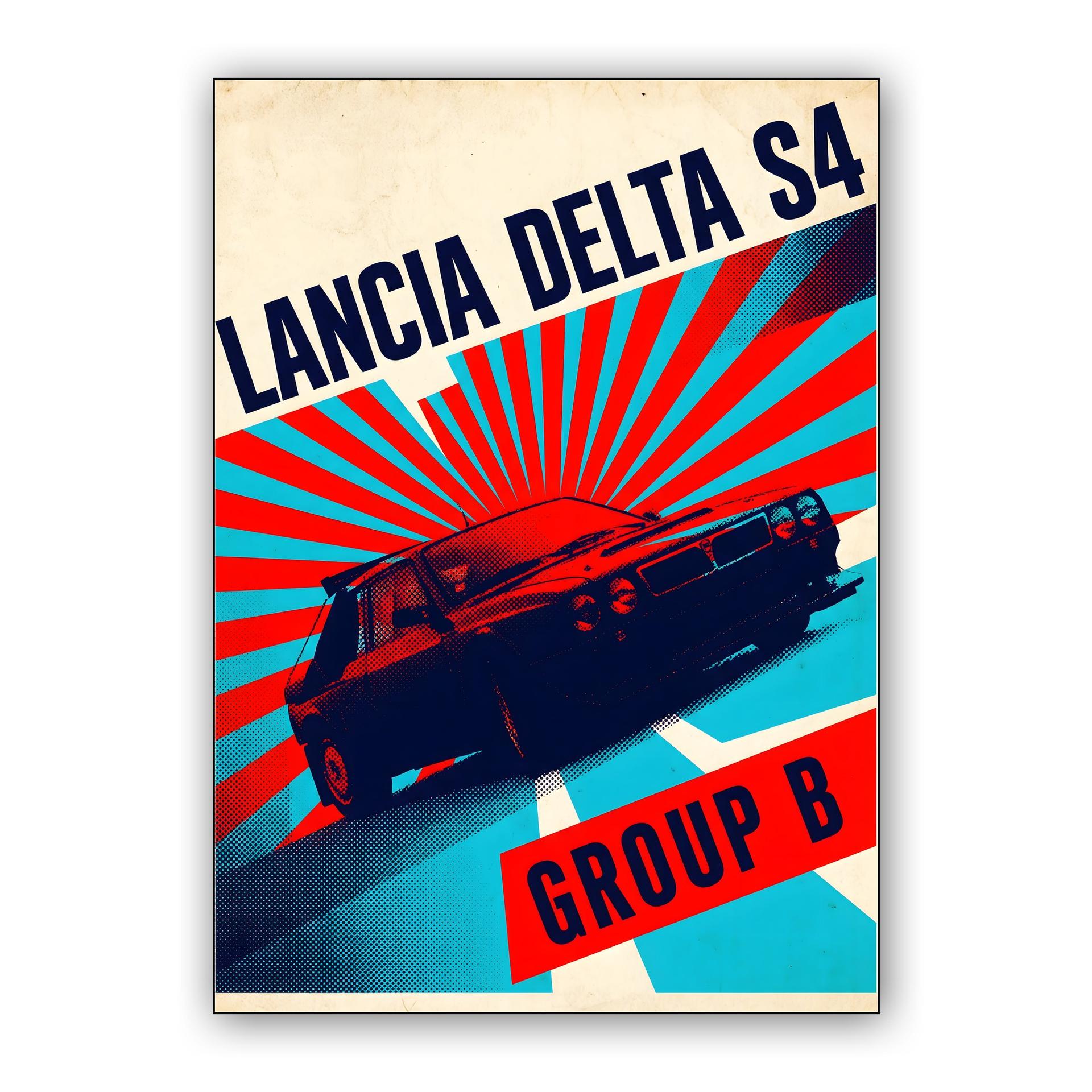 Lancia Delta S4: Group B Rally Pulse Vintage Poster