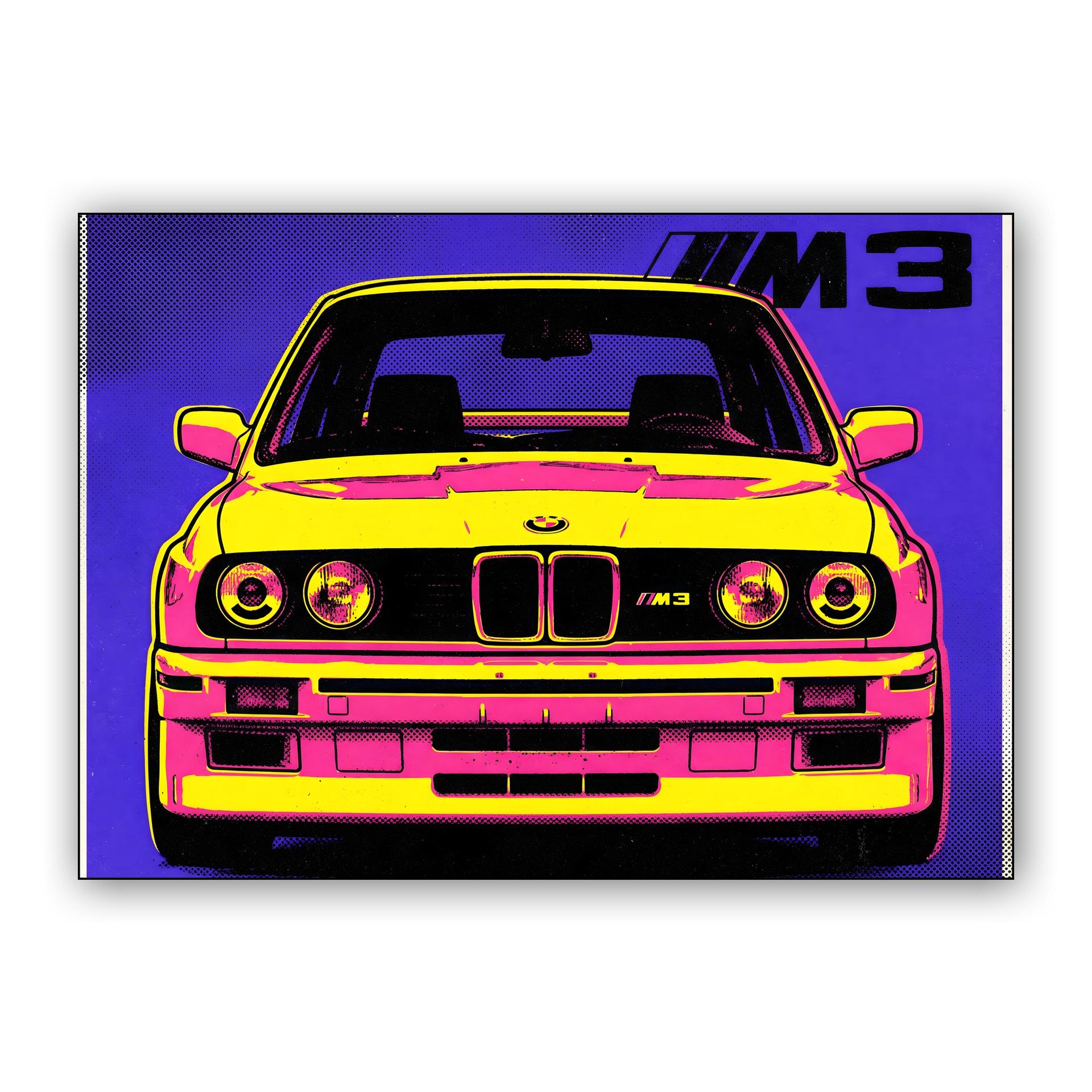 BMW E30 M3 Pop Art Front View