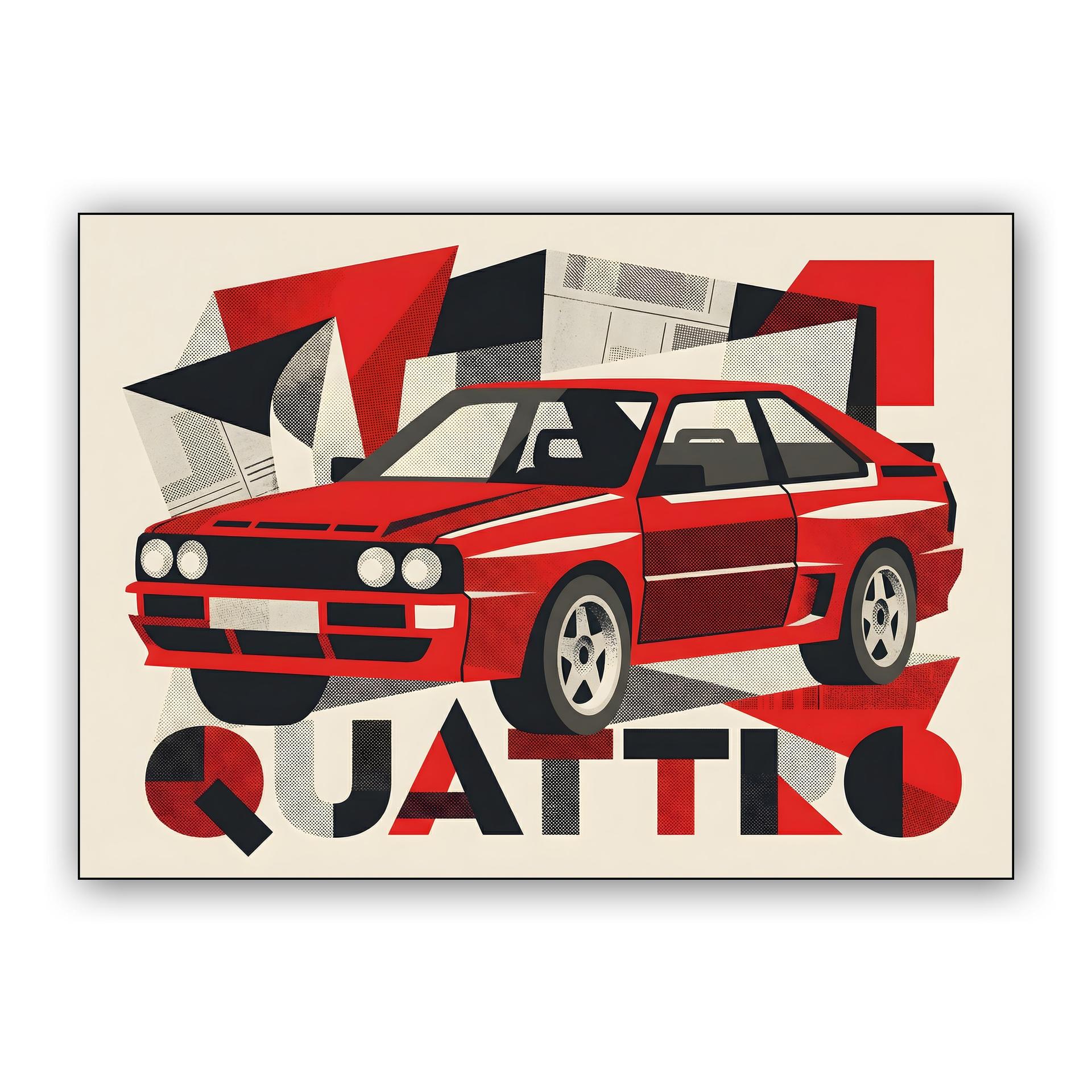 Audi Sport Quattro Geometric Constructivist Graphic