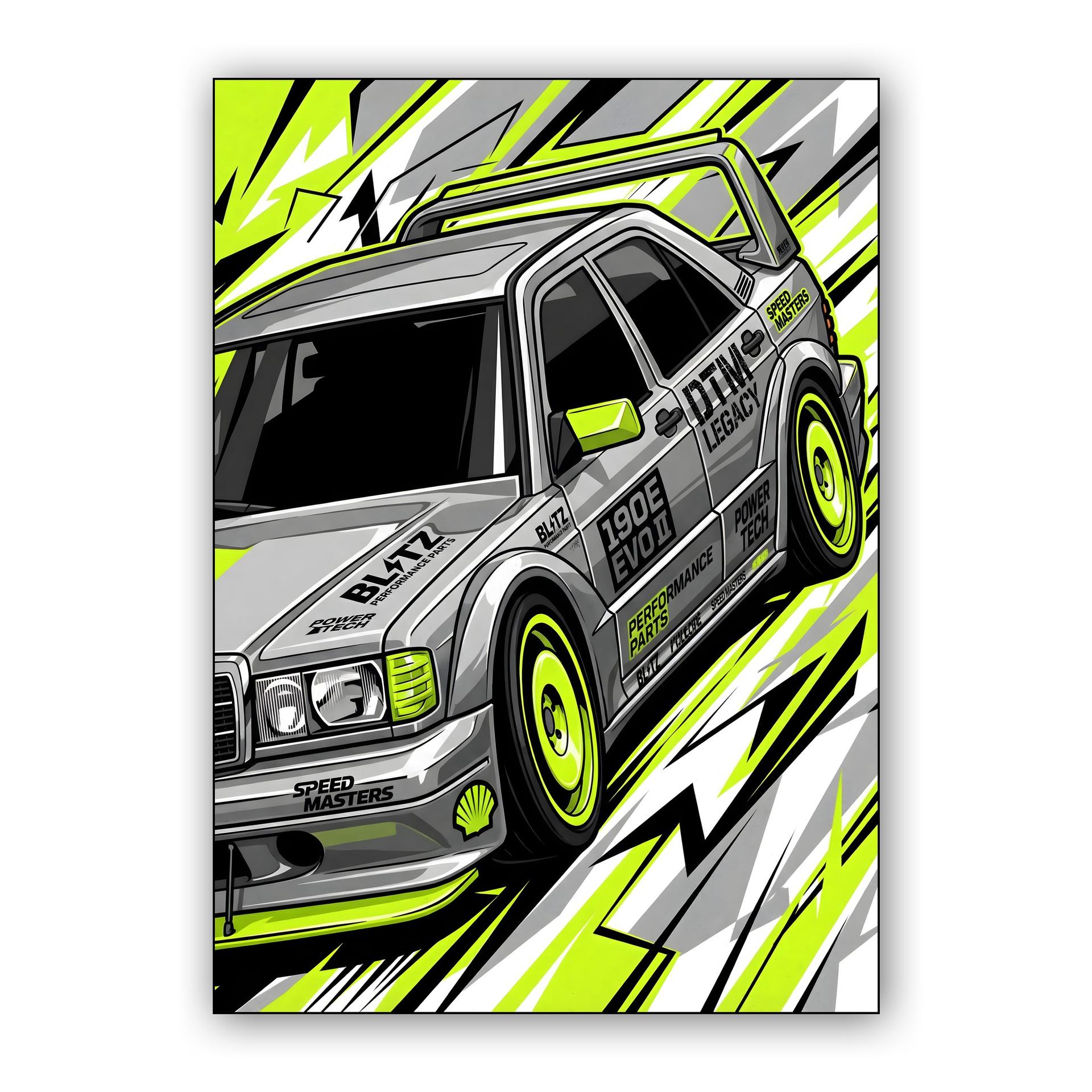 Mercedes 190E Evolution II Neon DTM Graphic