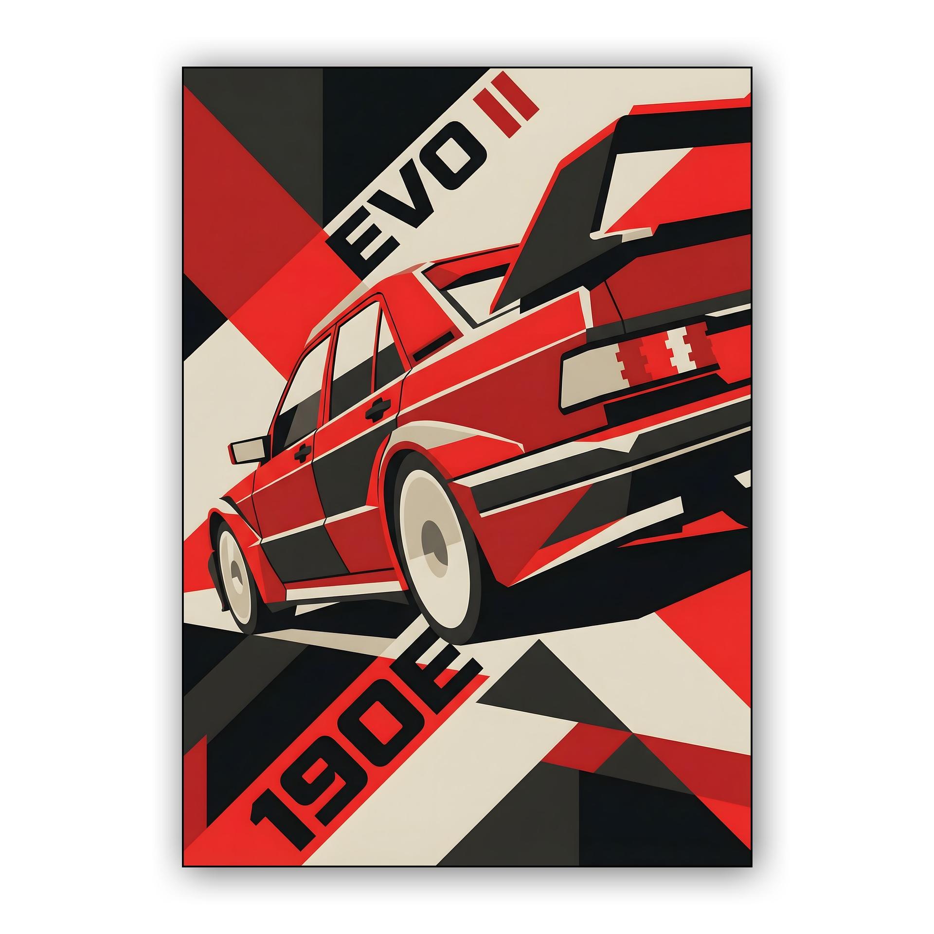 Mercedes 190E Evolution II Dynamic Constructivist Poster