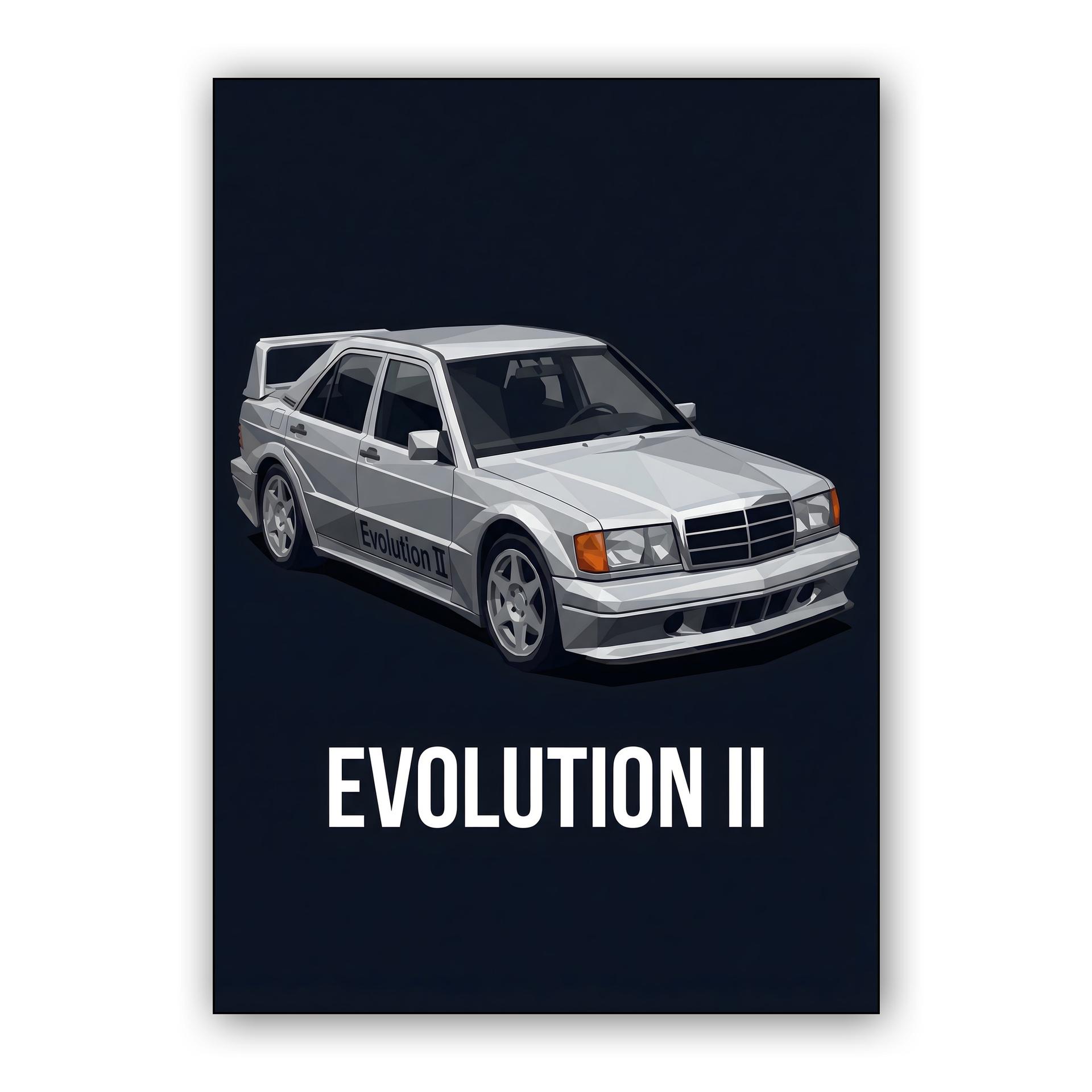 Mercedes 190E Evolution II Low Poly Graphic