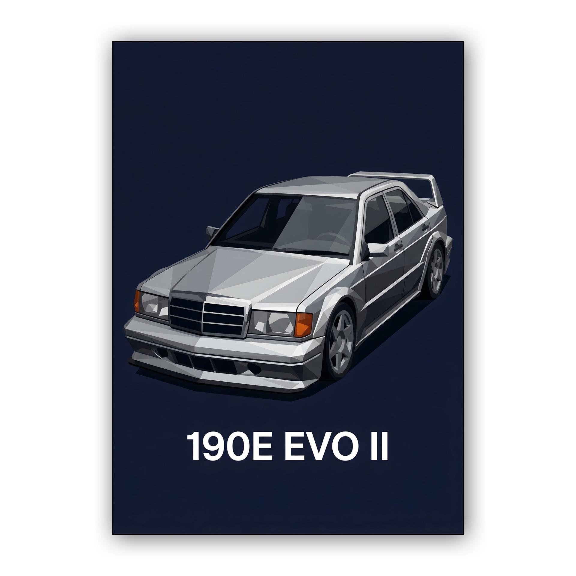 Mercedes 190E Evolution II Low Poly Graphic