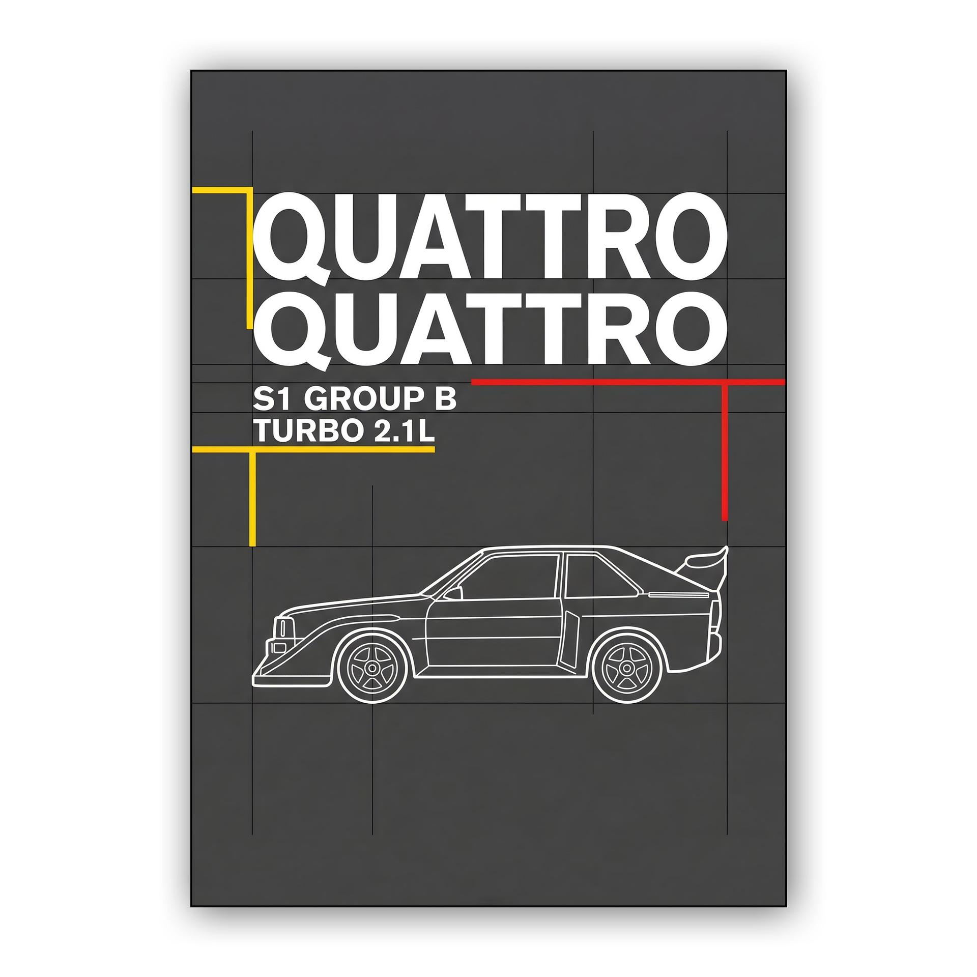 Audi Sport Quattro S1 Technical Grid Poster