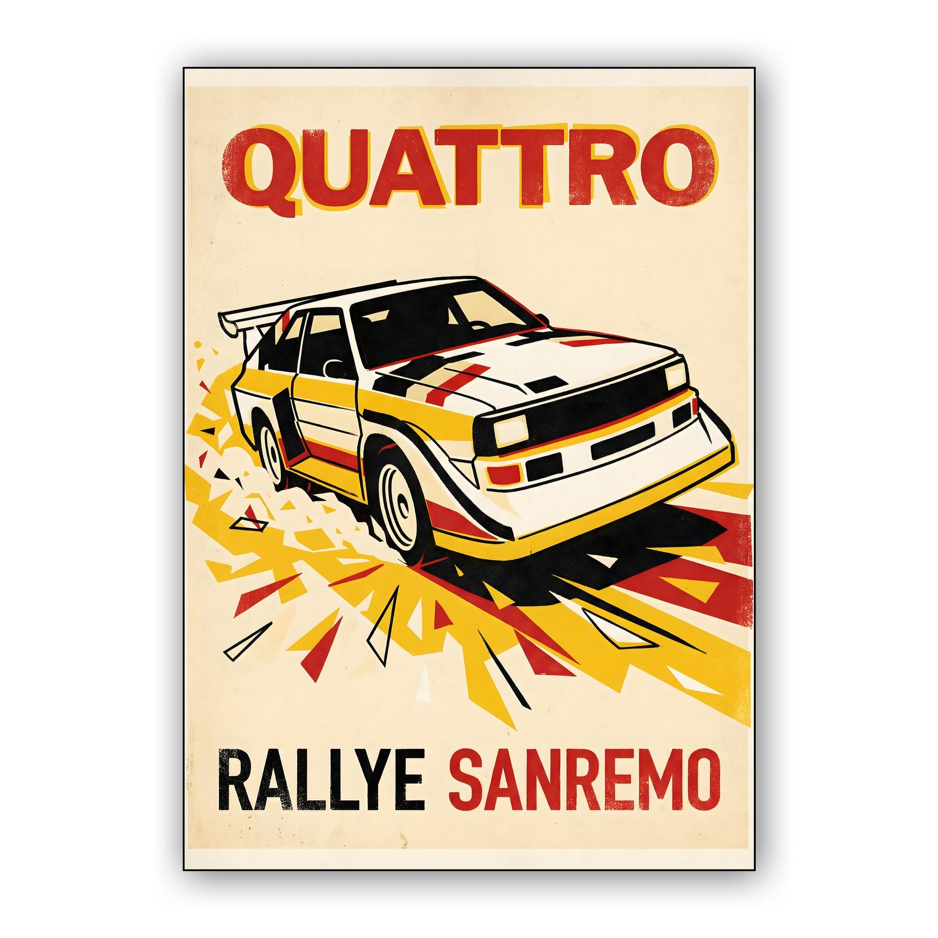 Audi Quattro S1 Rallye Sanremo Vintage Graphic