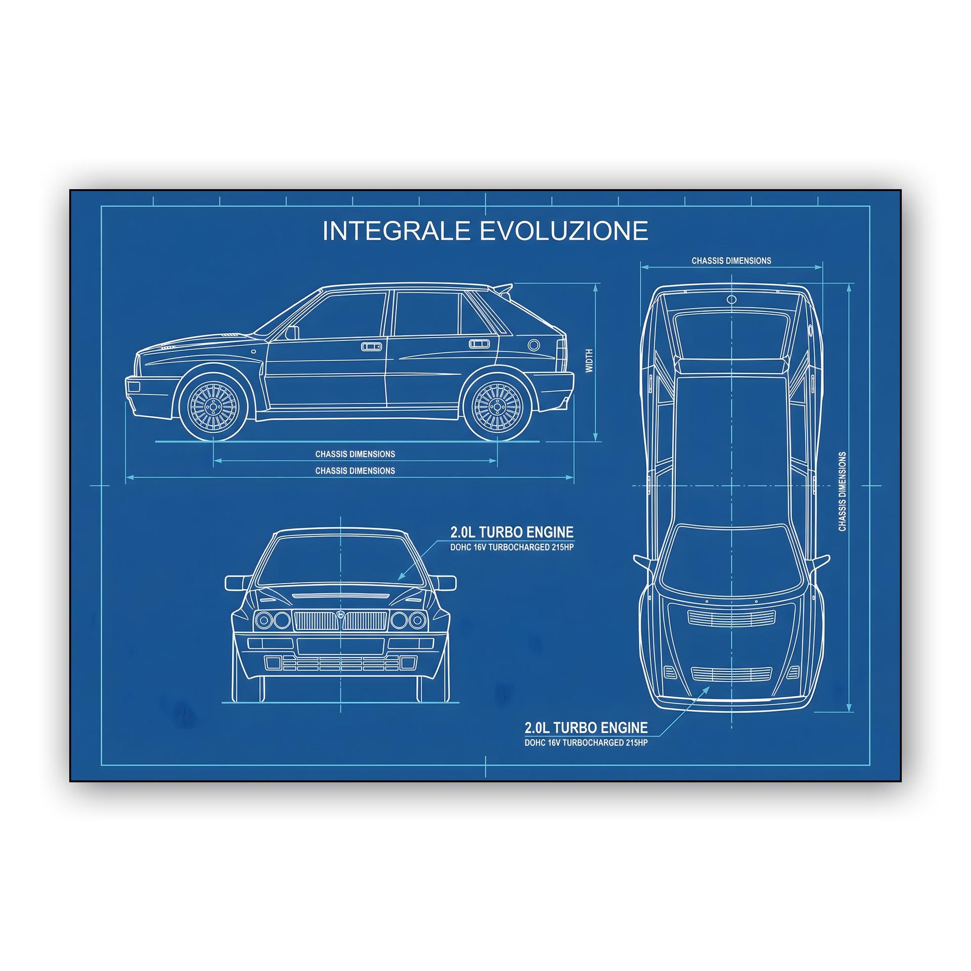 Lancia Delta Integrale Evoluzione Technical Blueprint