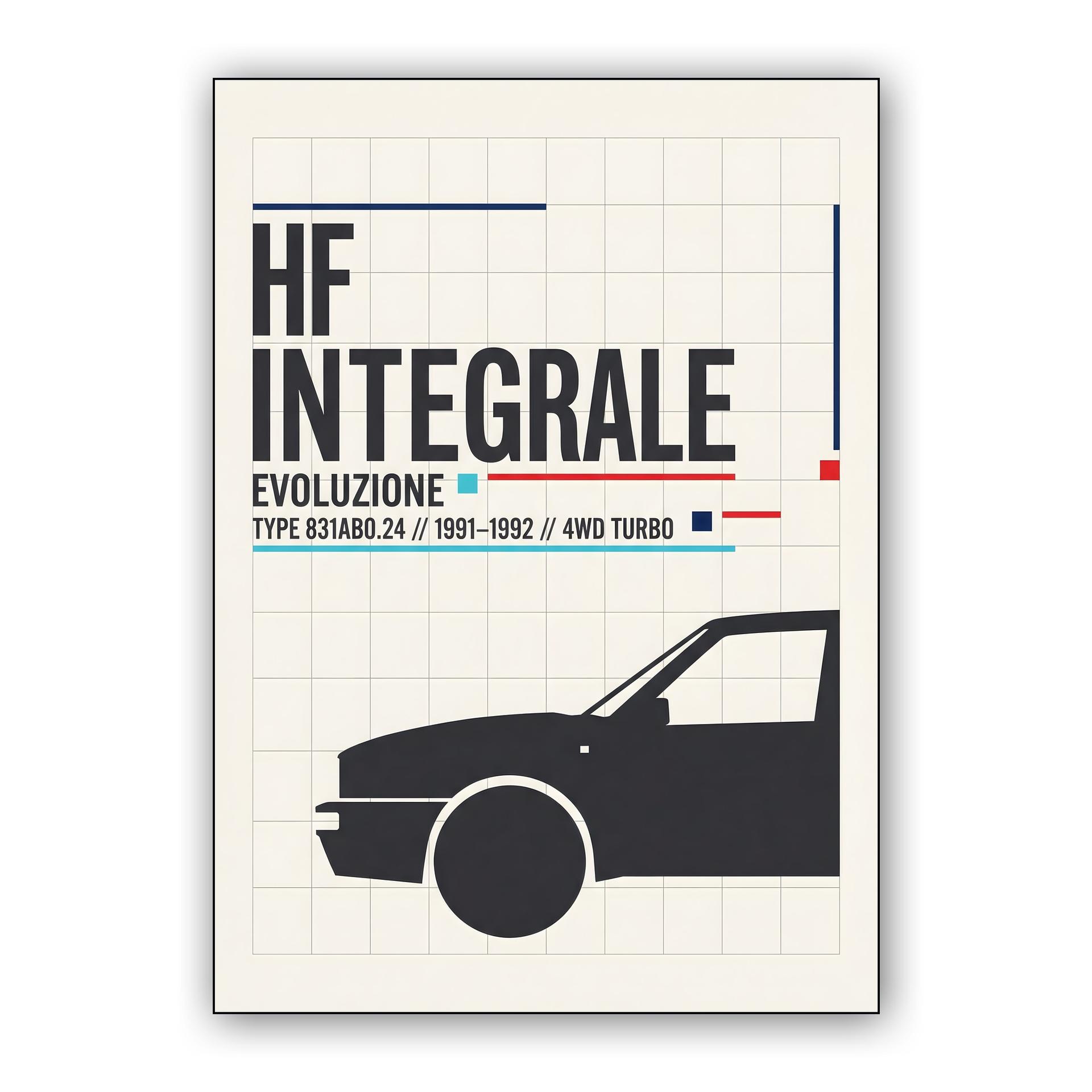 Lancia Delta HF Integrale Evoluzione Swiss Style Poster