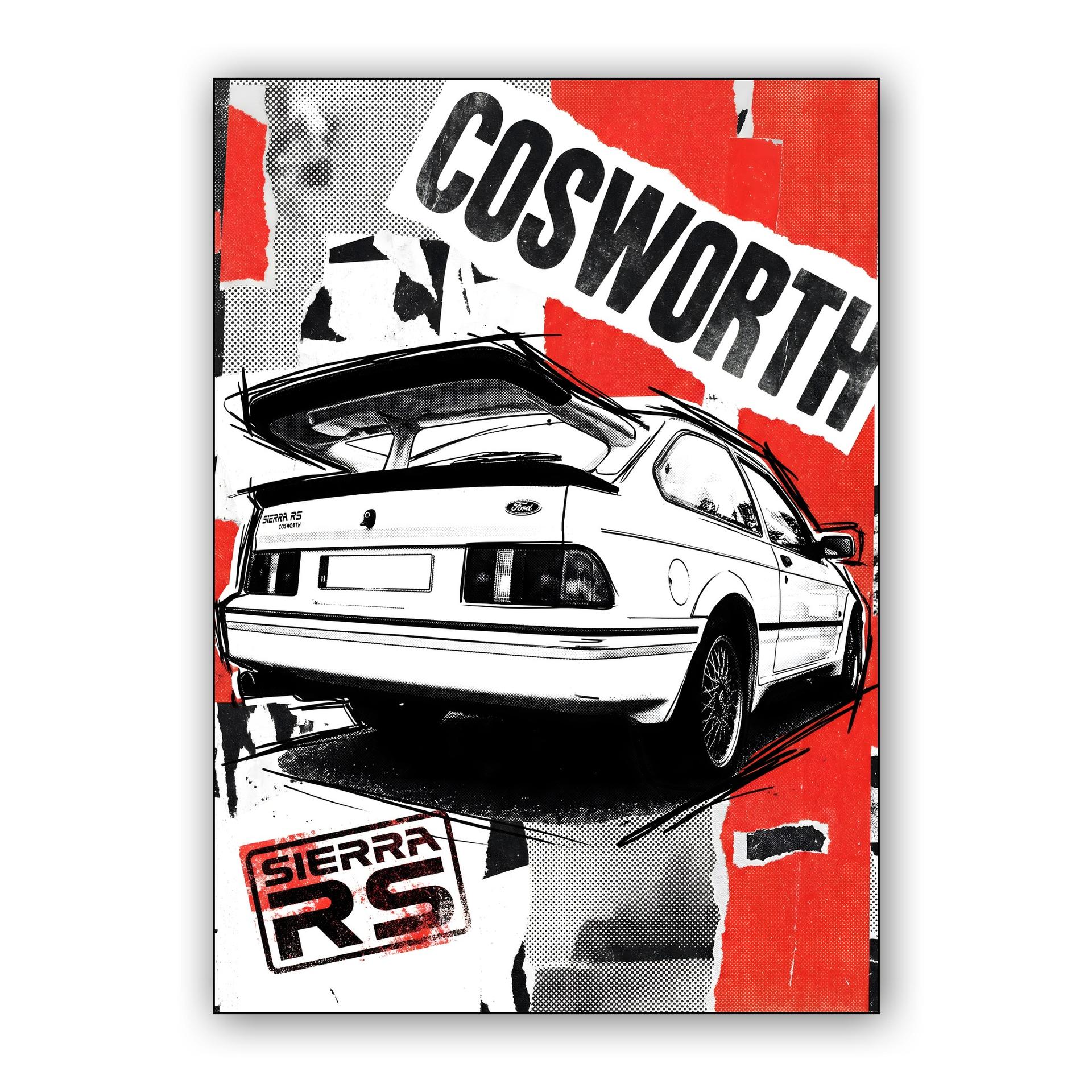 Ford Sierra RS Cosworth Torn Paper Collage