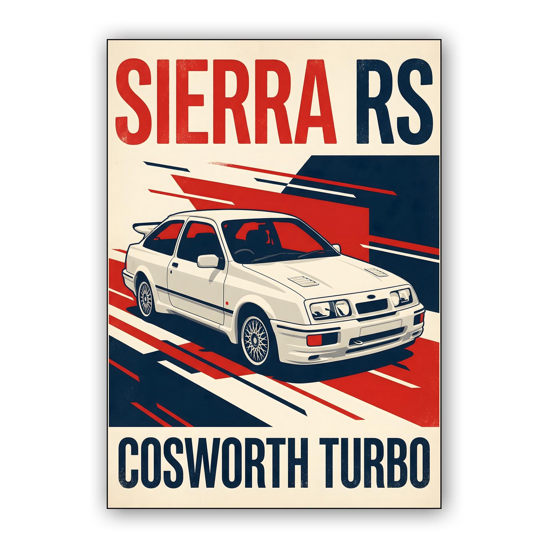 Ford Sierra RS Cosworth Turbo Vintage Poster