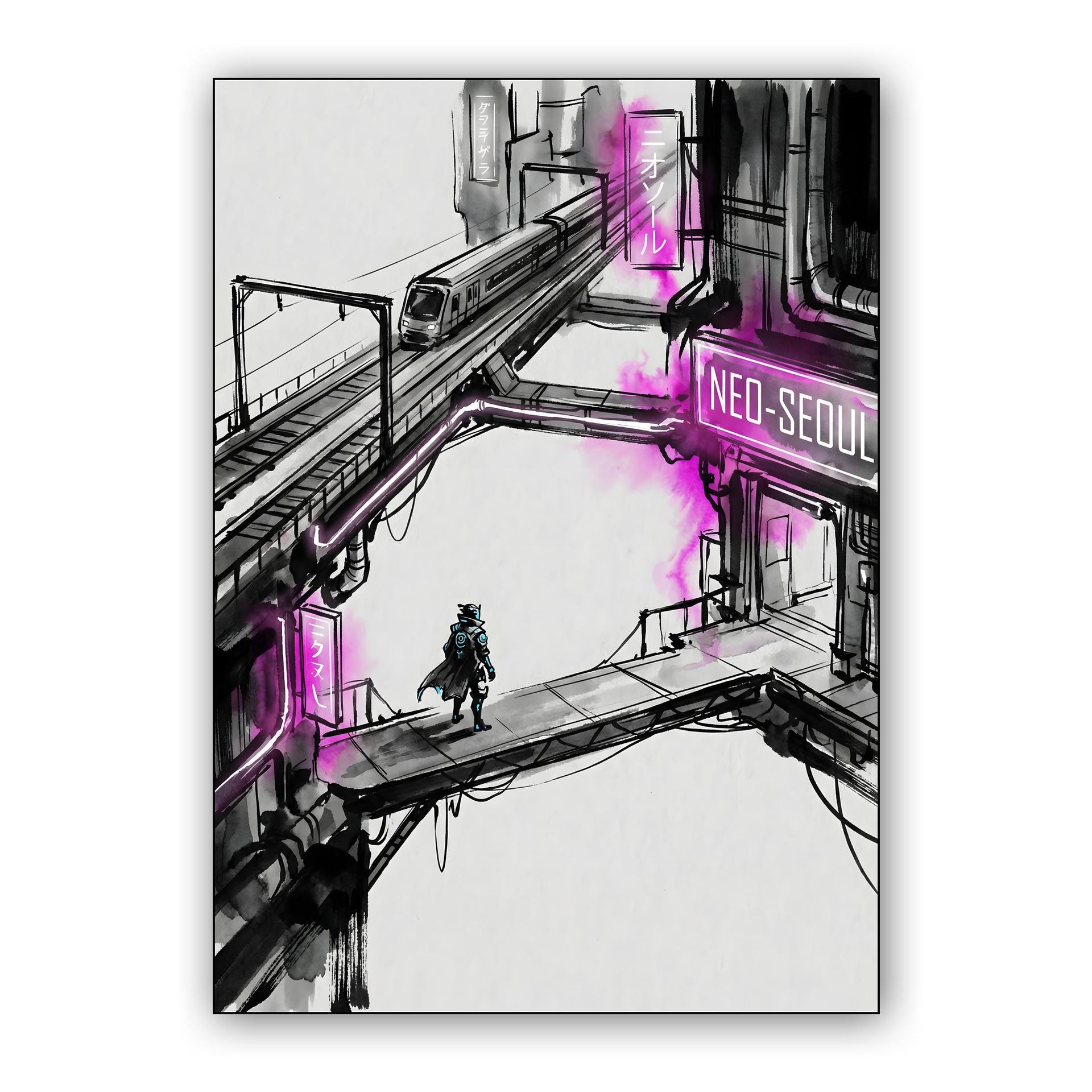 Neo-Seoul: Neon Ink Shadows