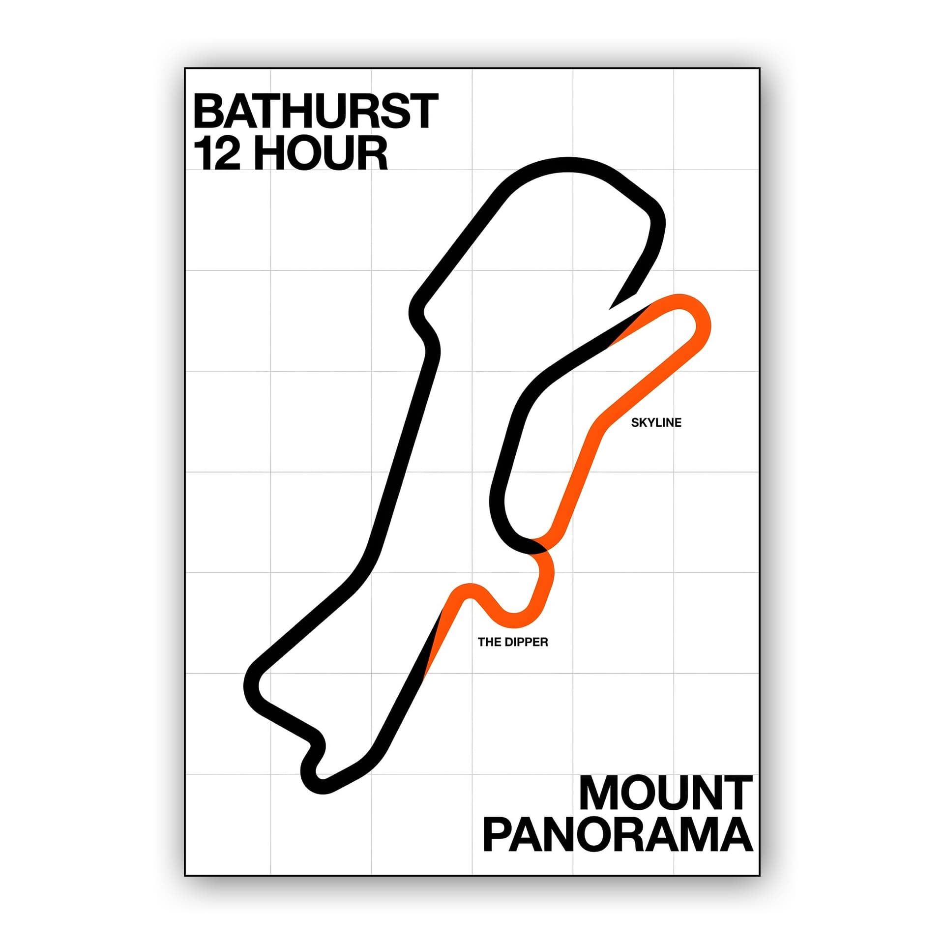 Mount Panorama Bathurst 12H Minimalist Map