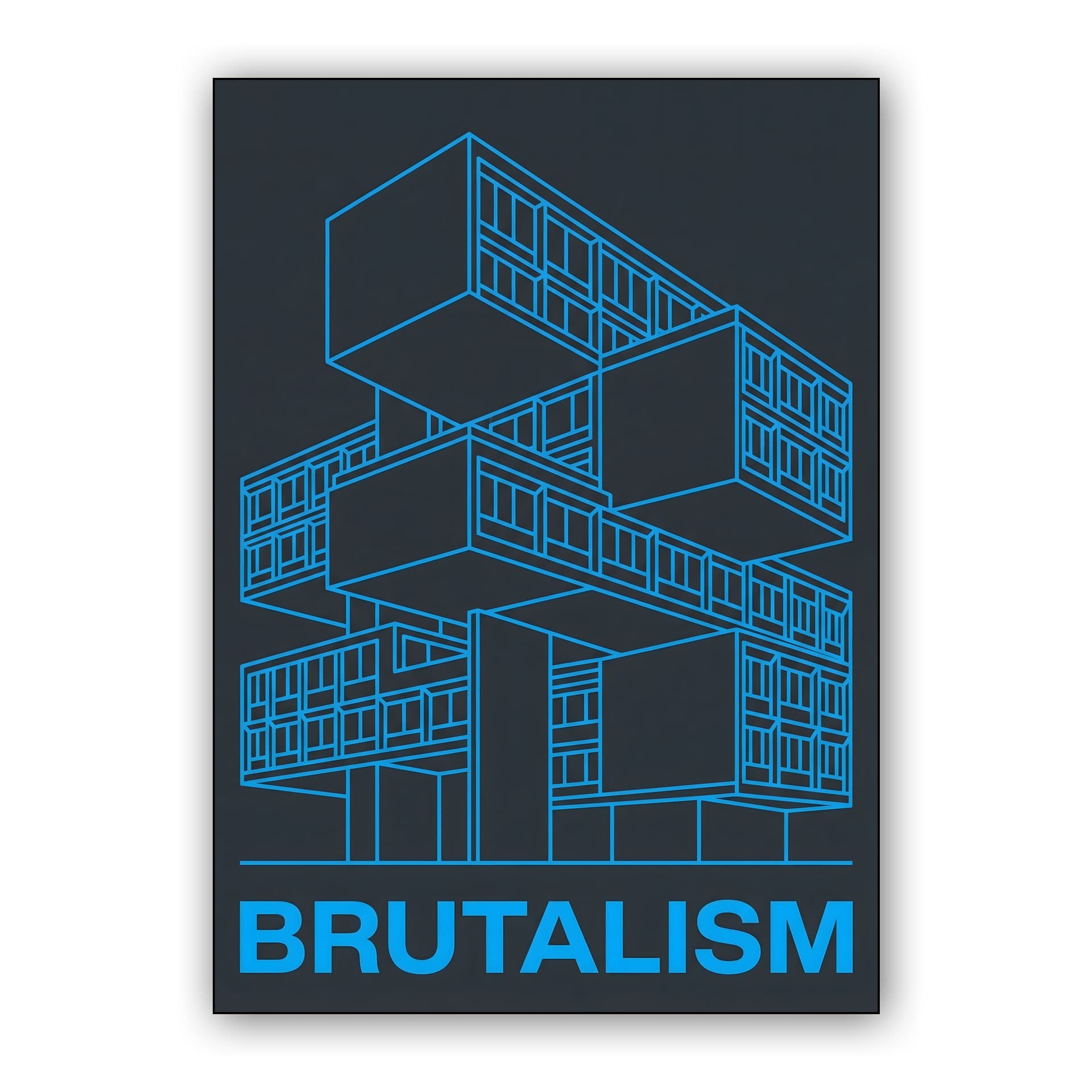 Brutalism: Cyan Modular Geometry