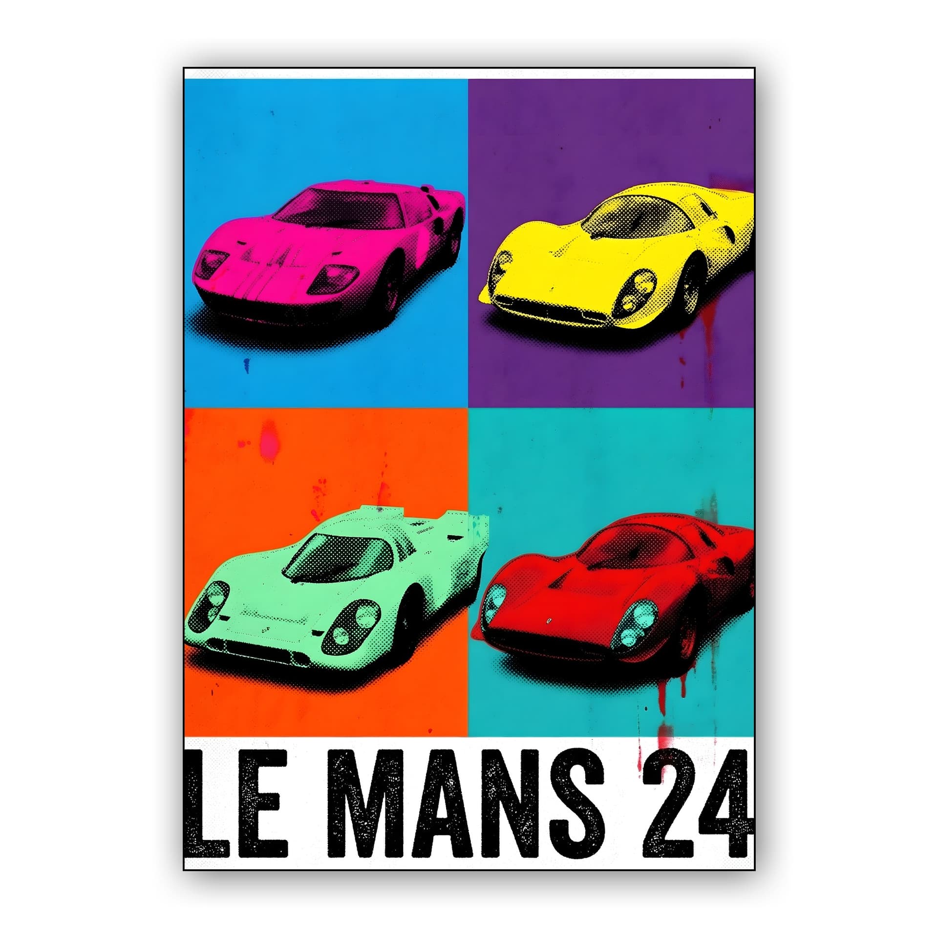 Le Mans Legends Pop Art Quad-Panel Poster