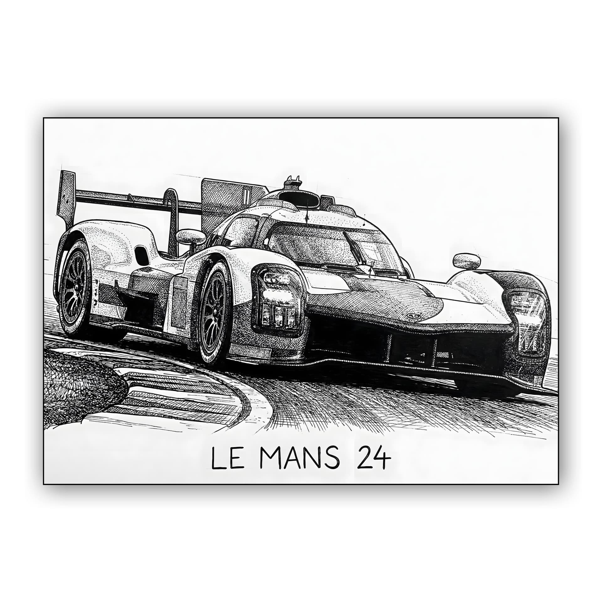 Le Mans 24 Hypercar Pen and Ink Drawing