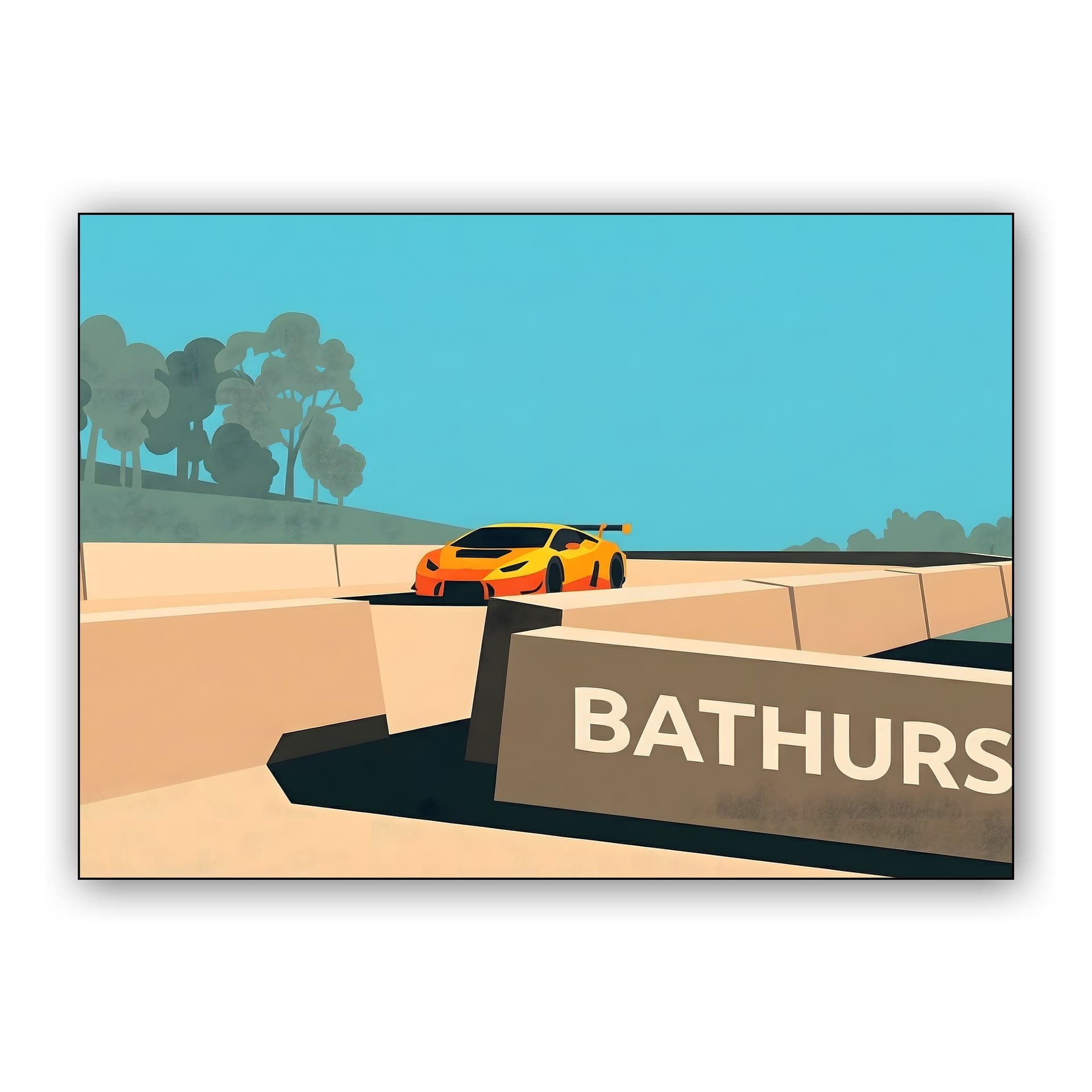 Bathurst 12 Hour Mount Panorama Lamborghini Huracan Flat Art