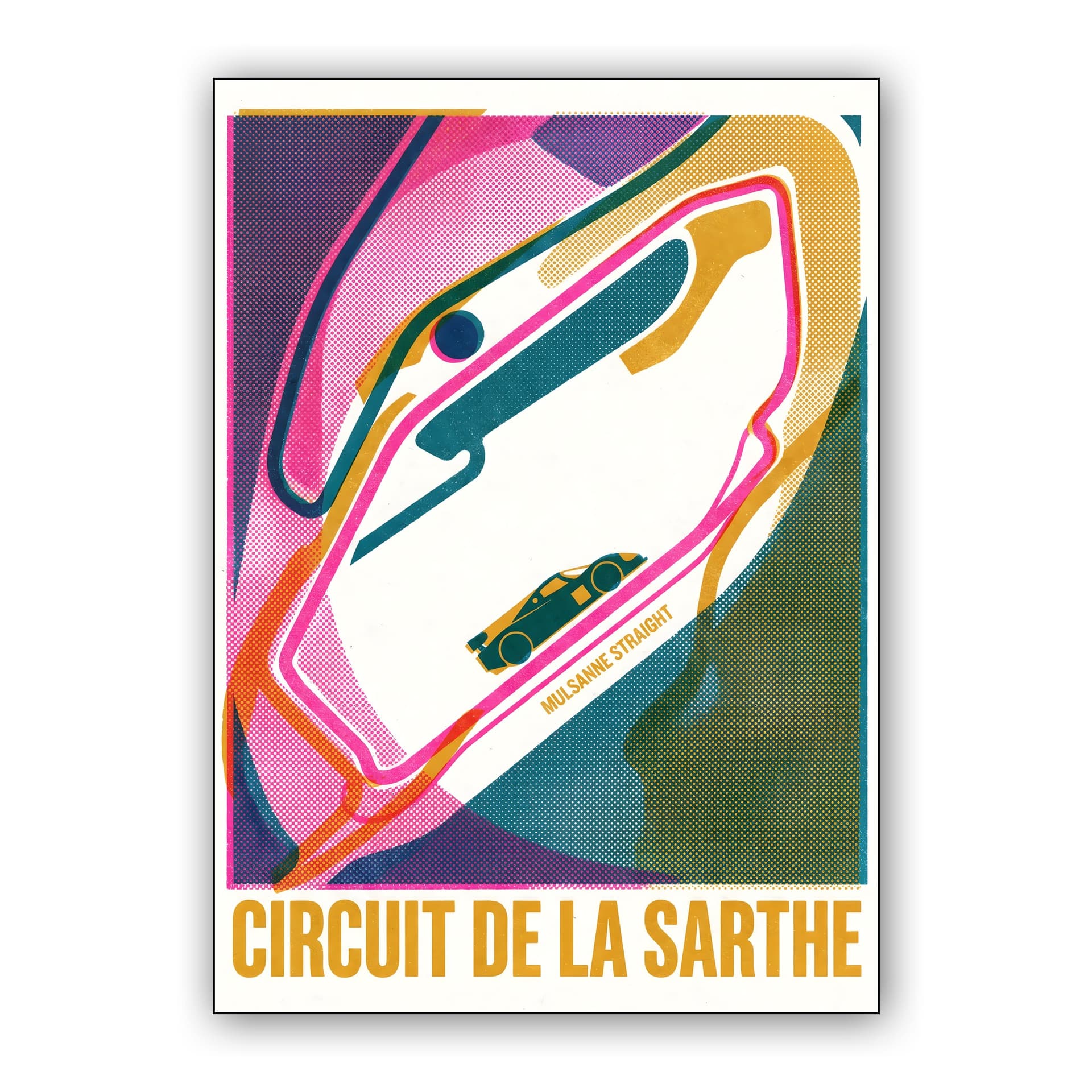 Circuit de la Sarthe Le Mans Risograph Track Poster