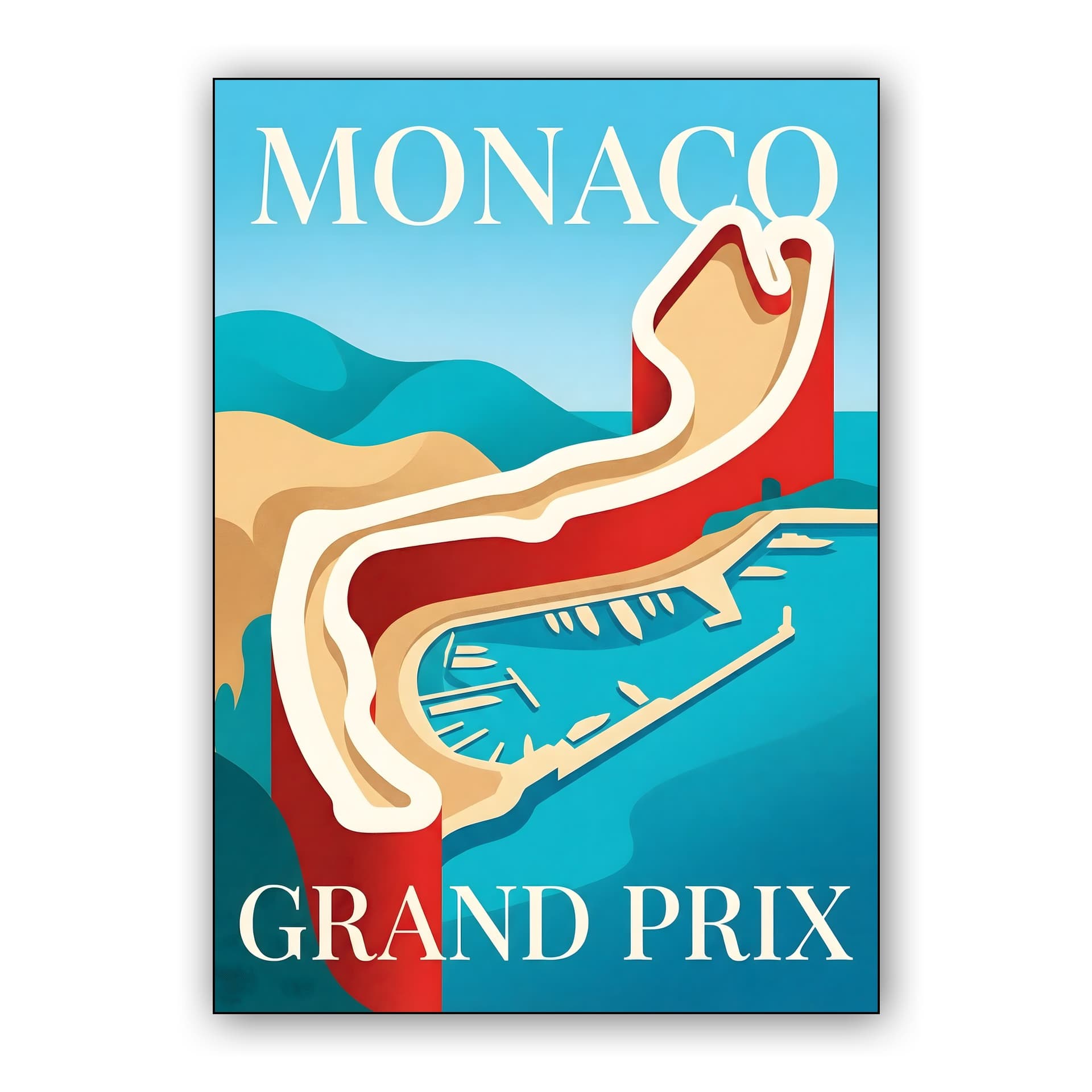 Monaco Grand Prix Harbour View Graphic Poster