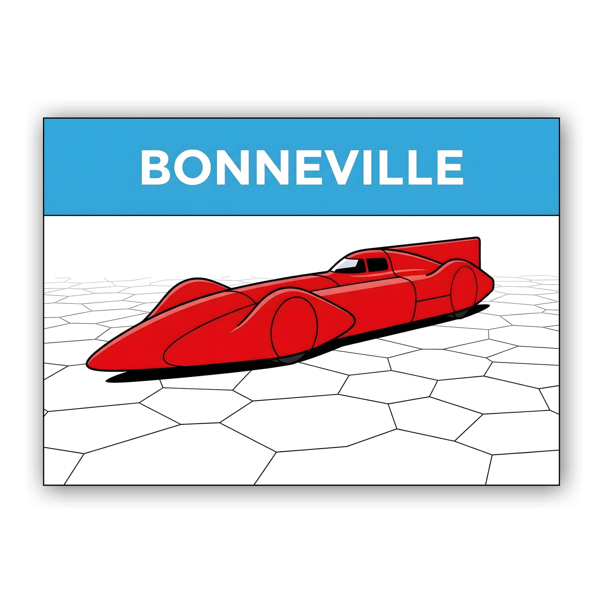 Bonneville Streamliner Minimalist Line Art Poster