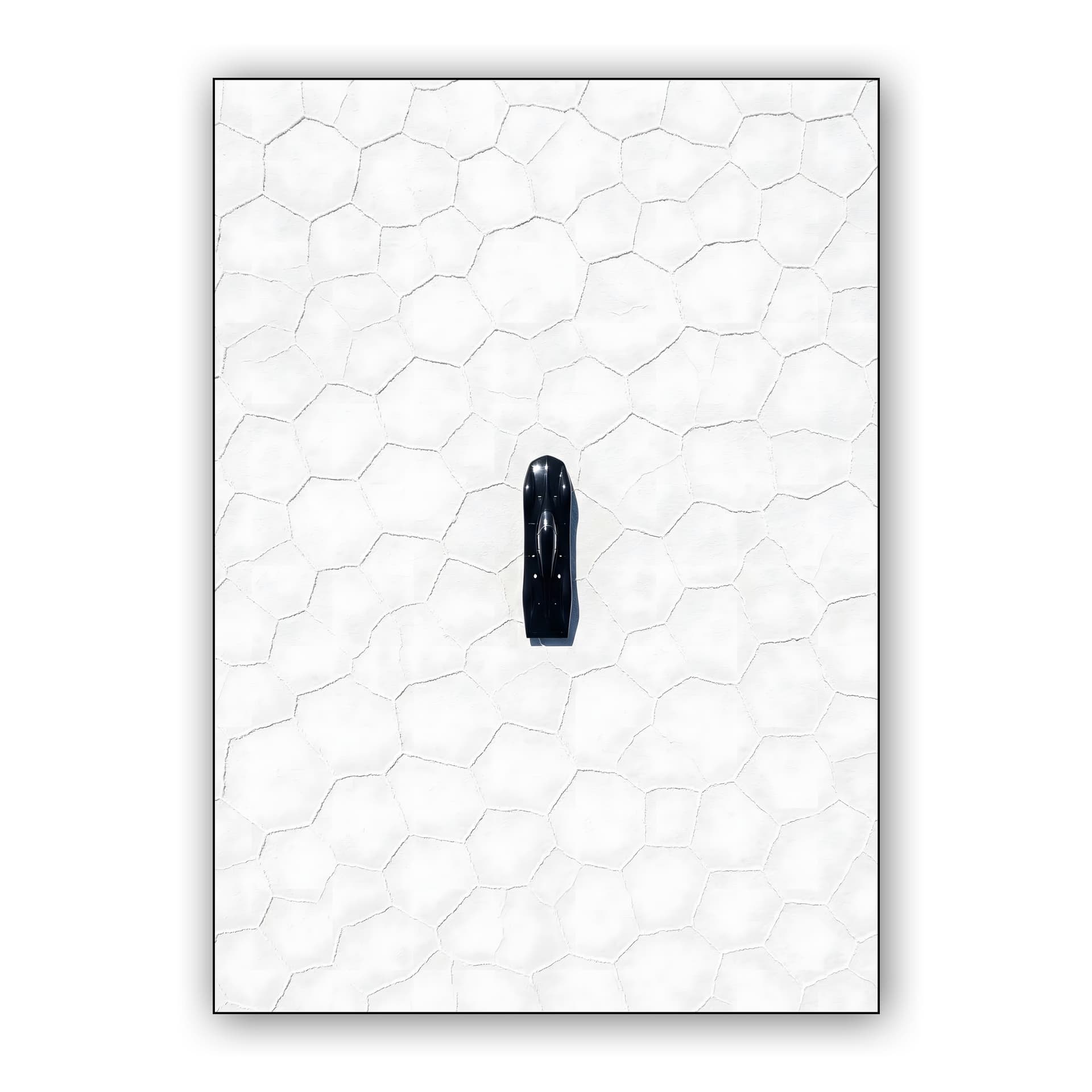 Bonneville Salt Flats Black Streamliner Aerial Photography