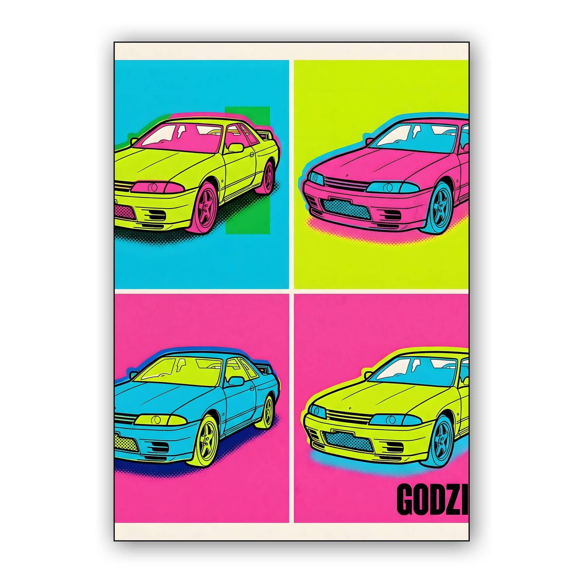 Godzilla Pop Art: Nissan Skyline GT-R R32