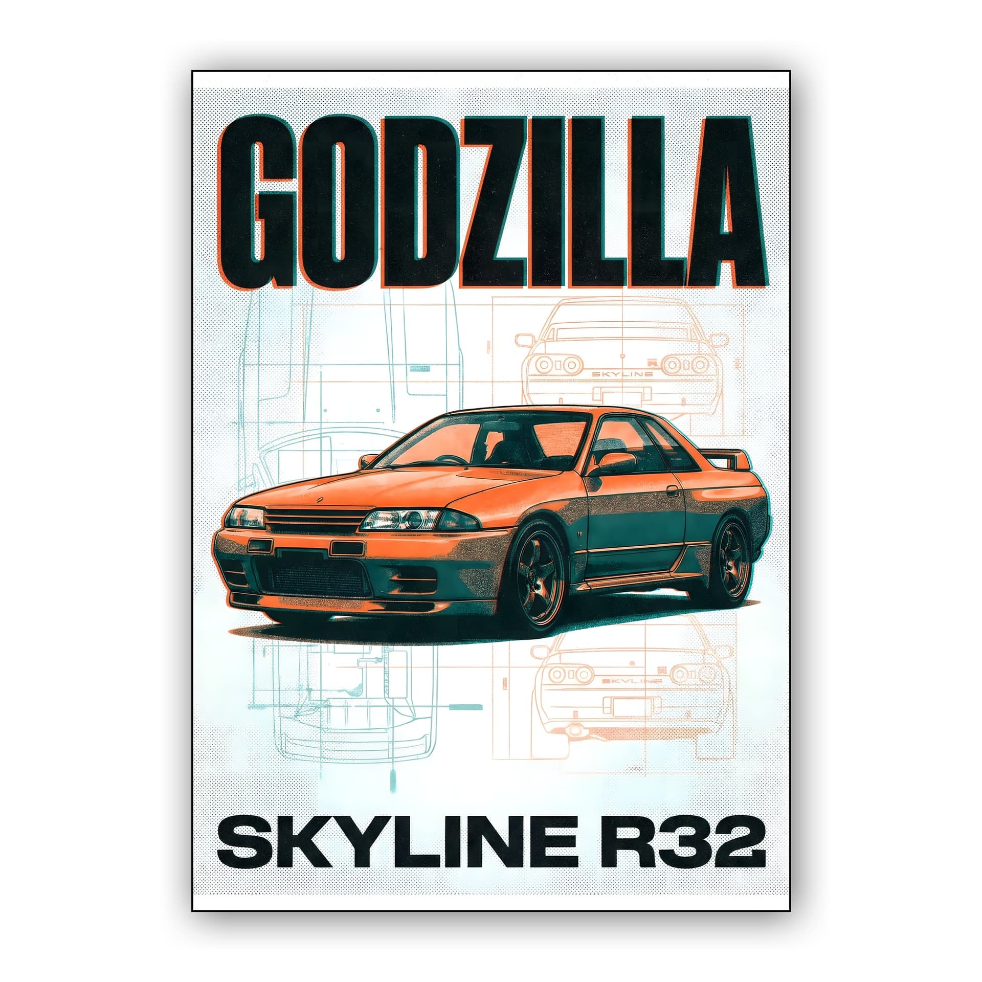 Godzilla Skyline R32: Technical Duotone