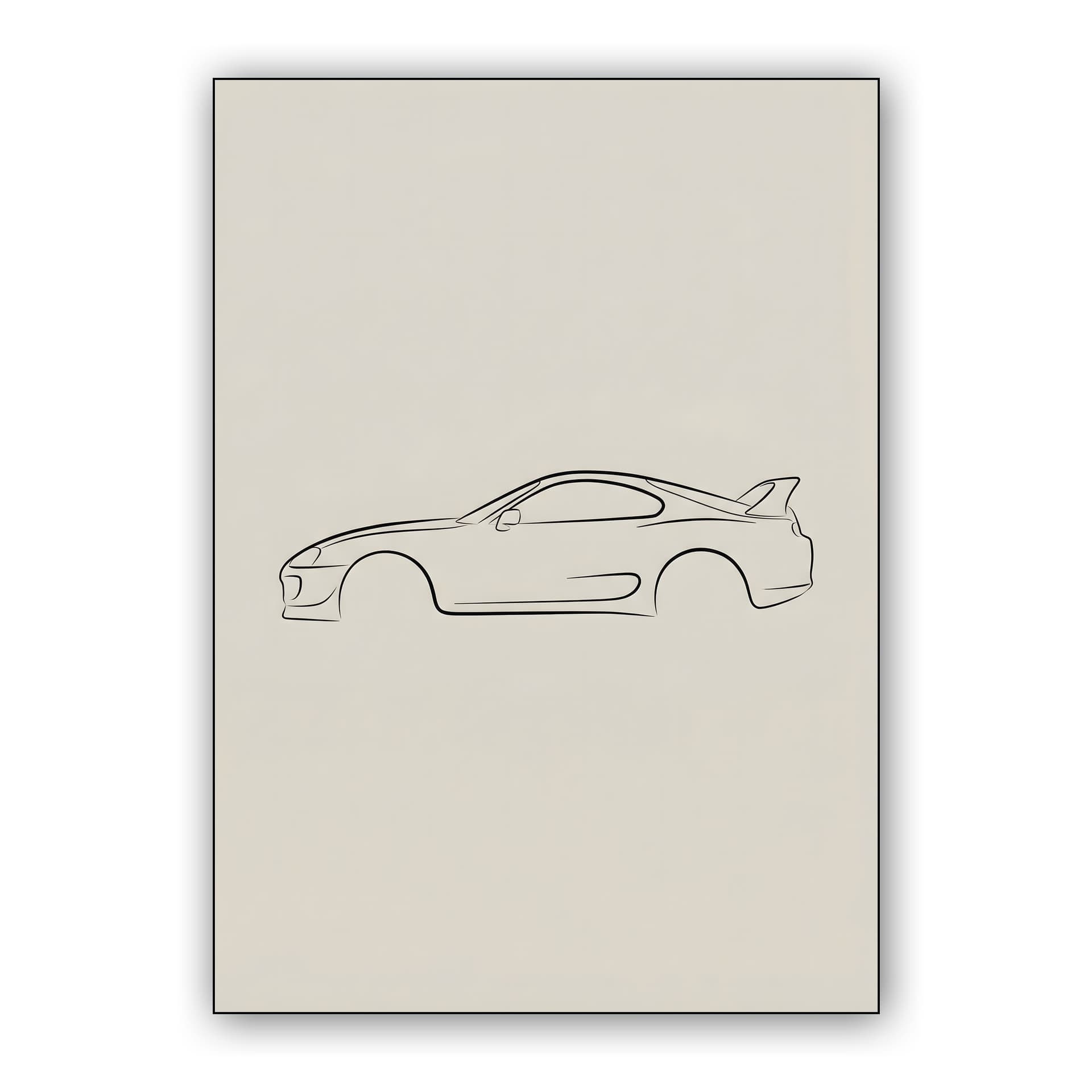 Toyota Supra A80: Minimalist Line Art Silhouette