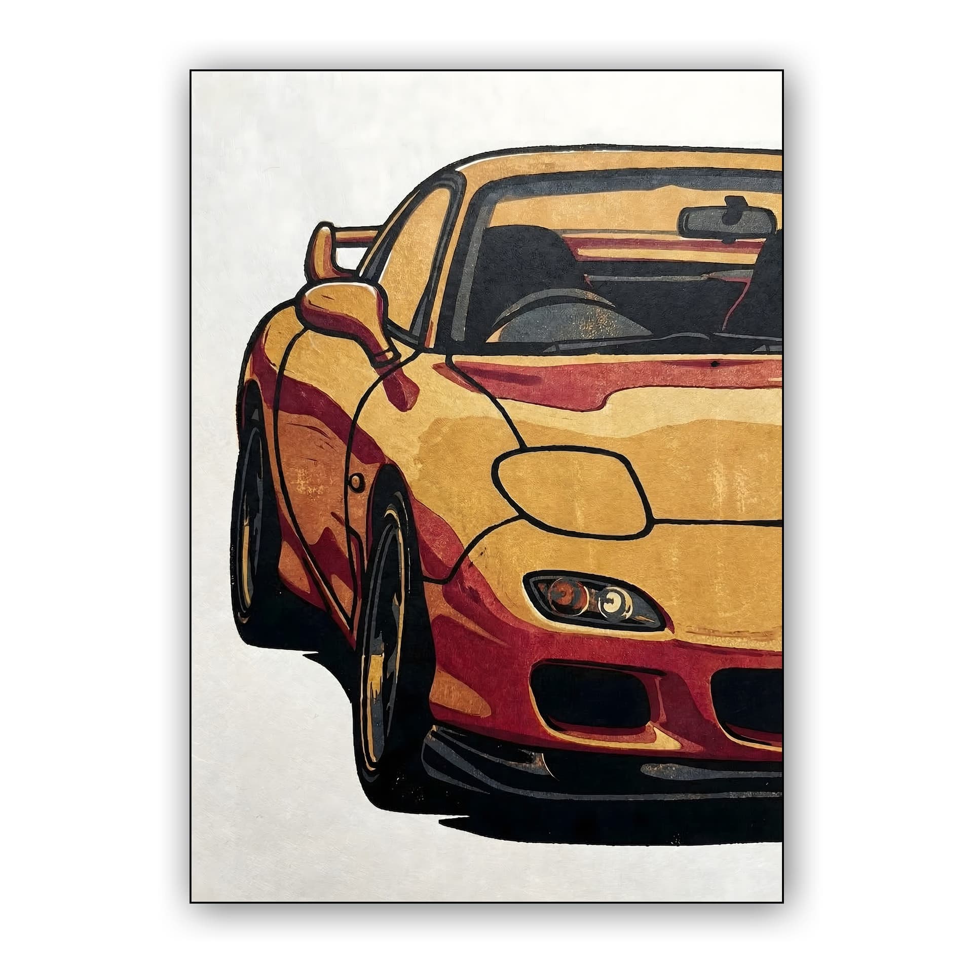 Rotary Soul: Mazda RX-7 FD Woodcut