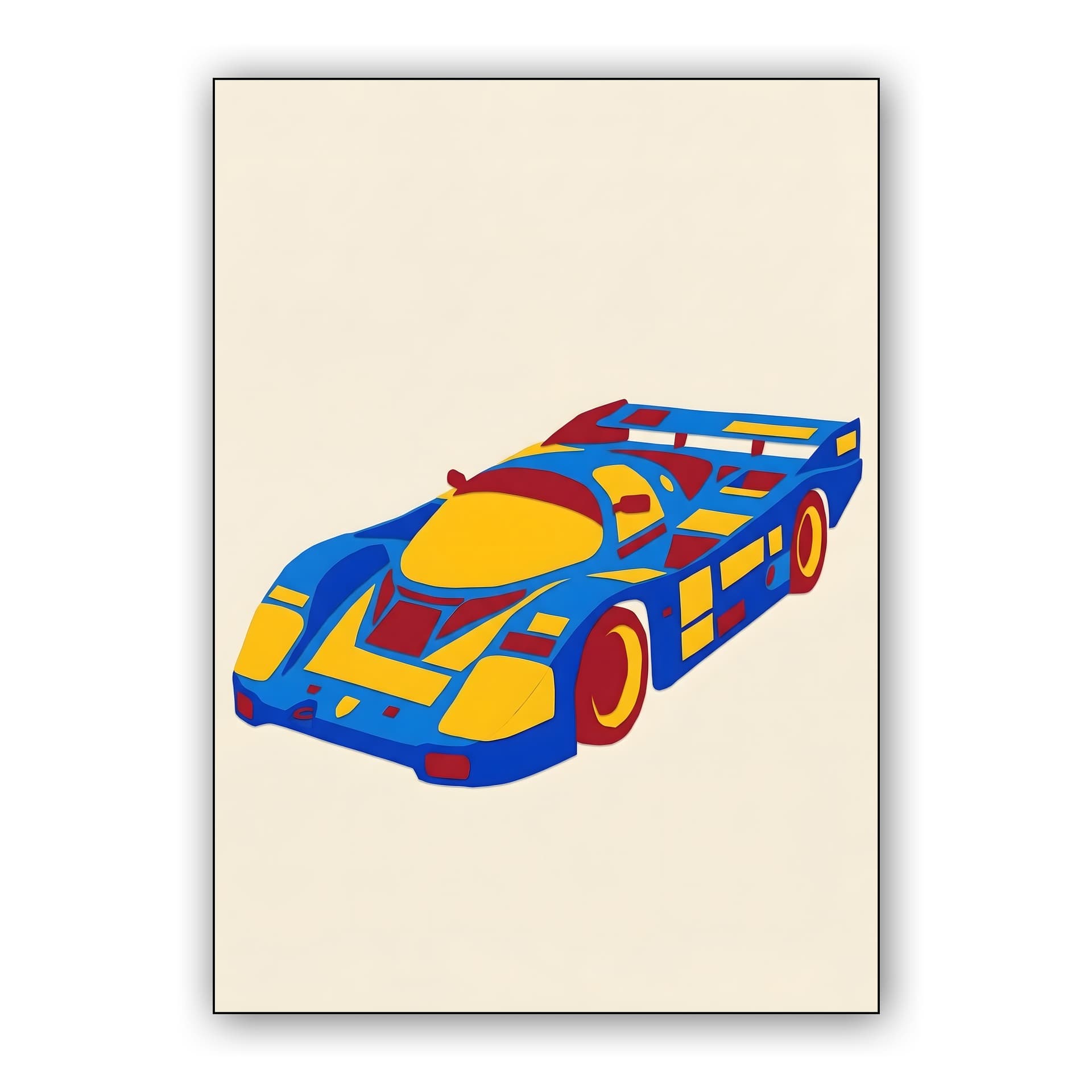 Porsche 962: Primary Colors Flat Art