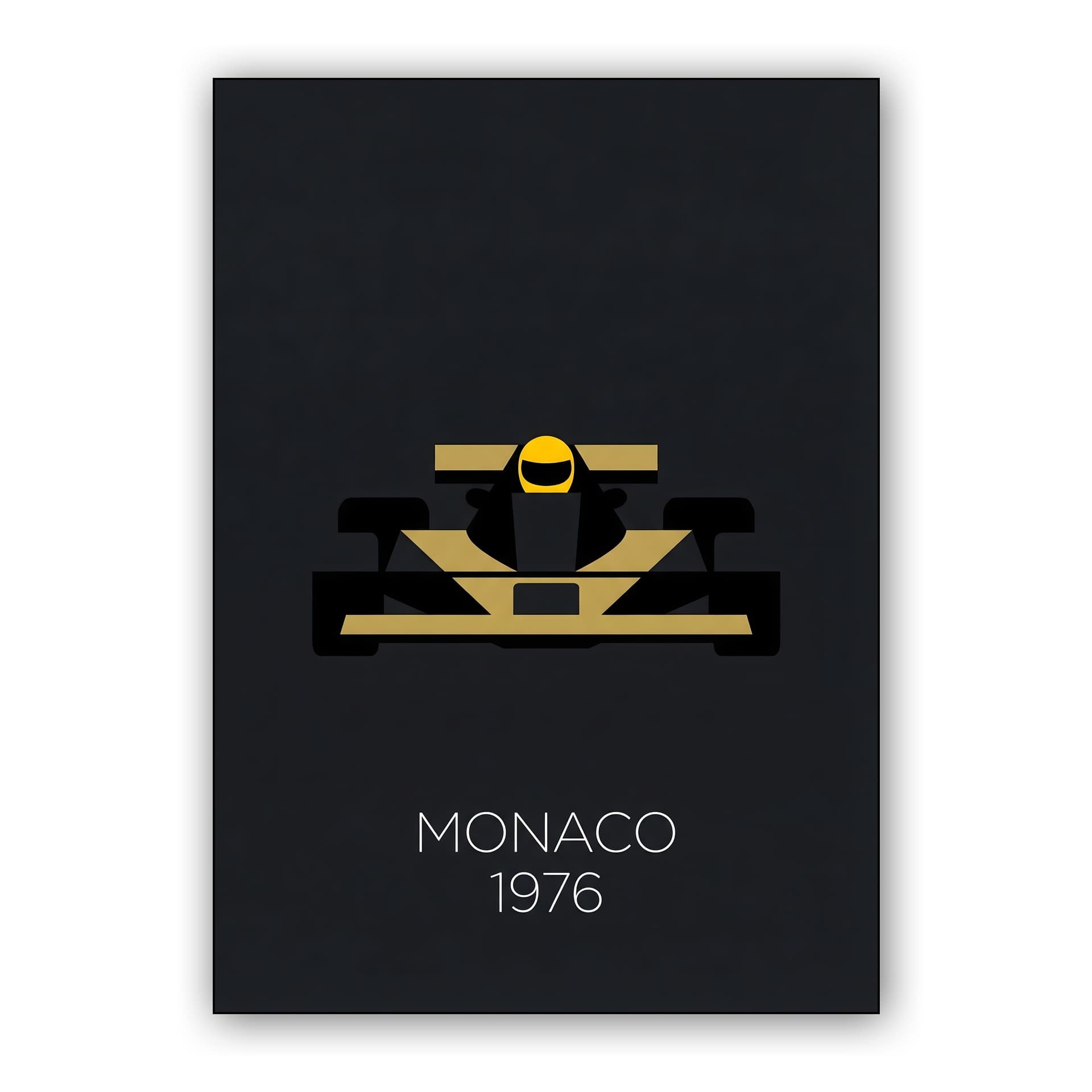 Monaco 1976: Minimalist Formula 1 Gold & Black