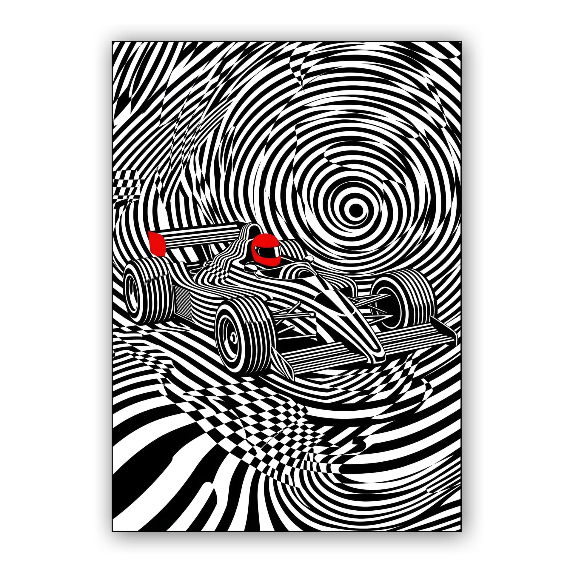 Speed in Distortion: Formula 1 Op Art