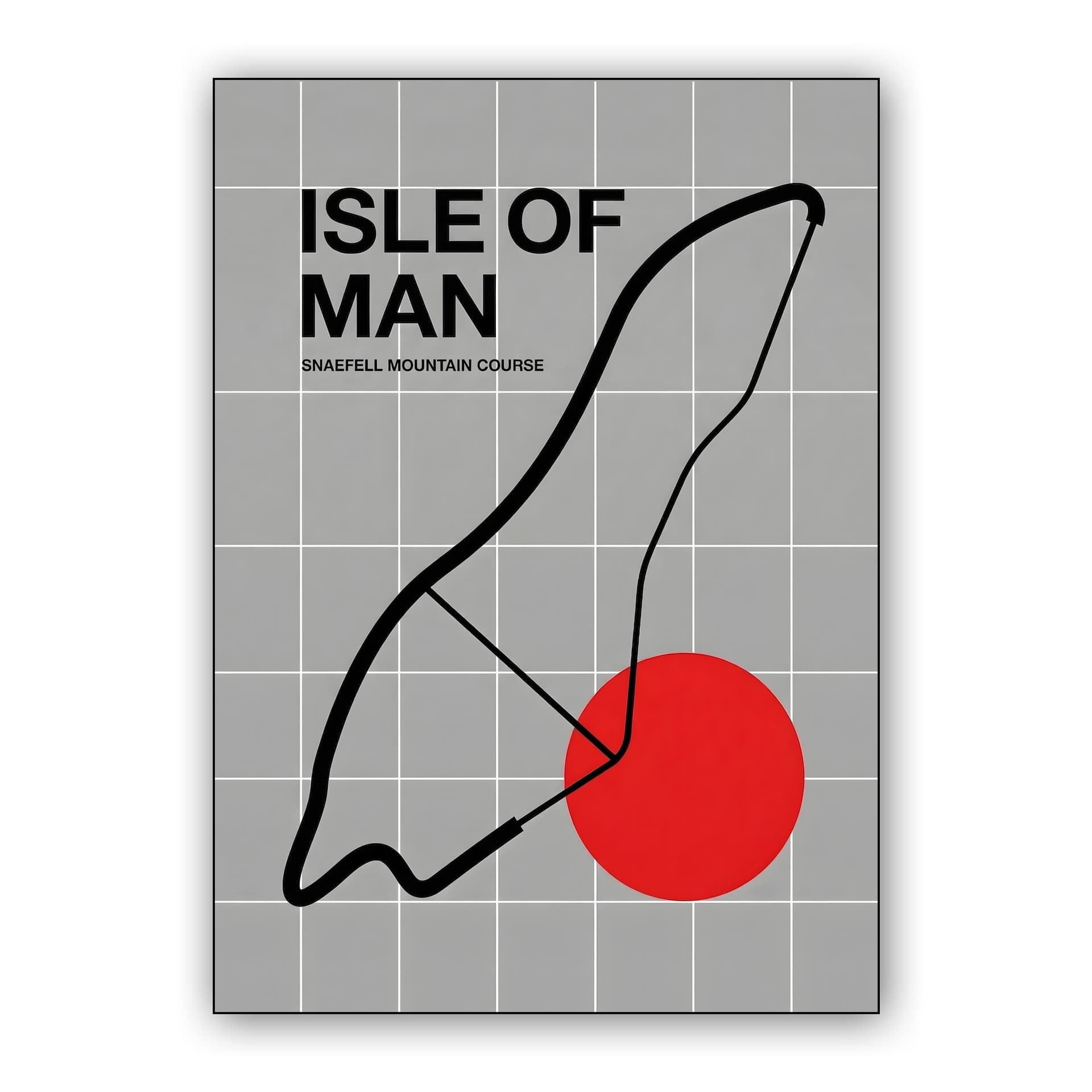 Snaefell Mountain Course: Minimalist Isle of Man Track Art