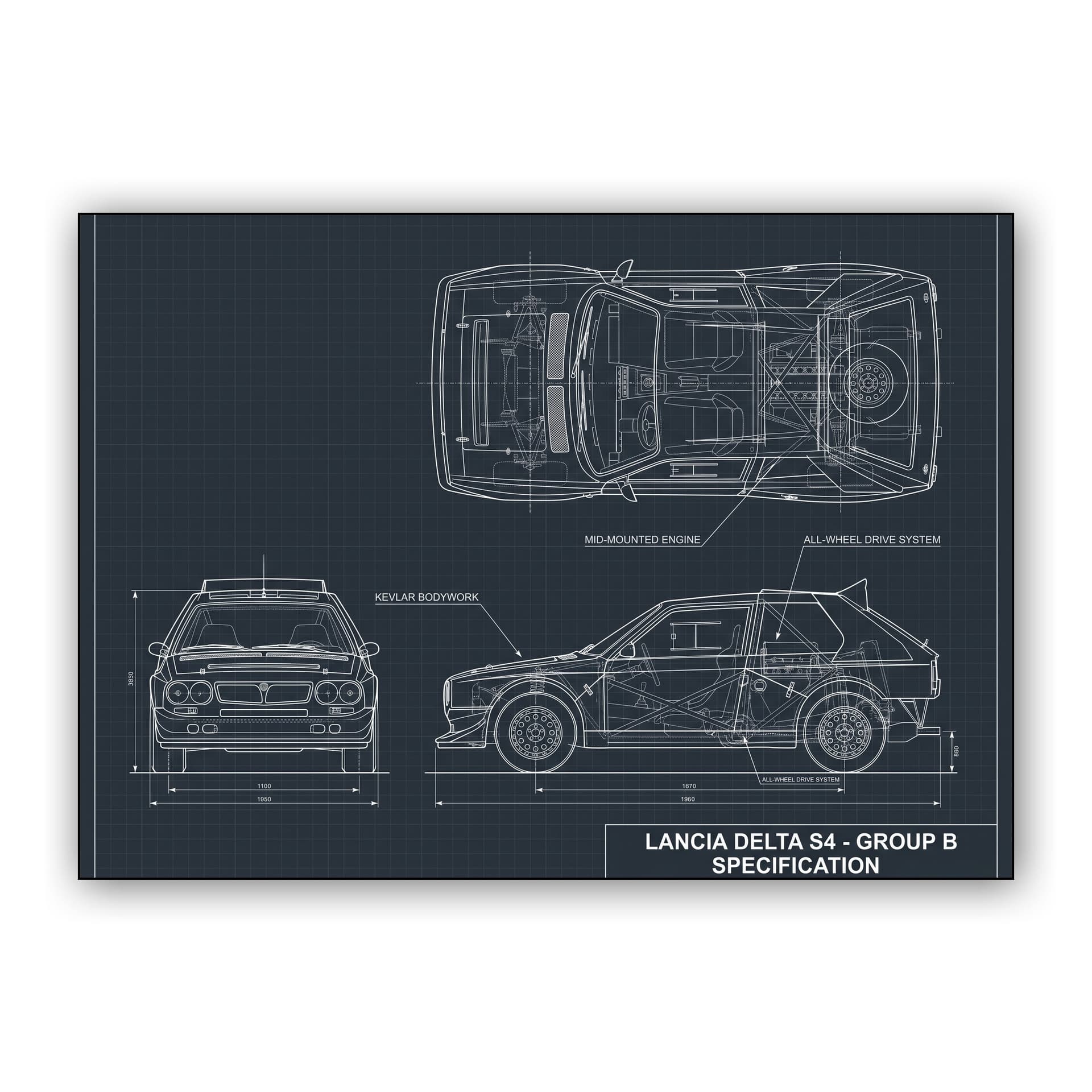 Lancia Delta S4 Group B Technical Blueprint