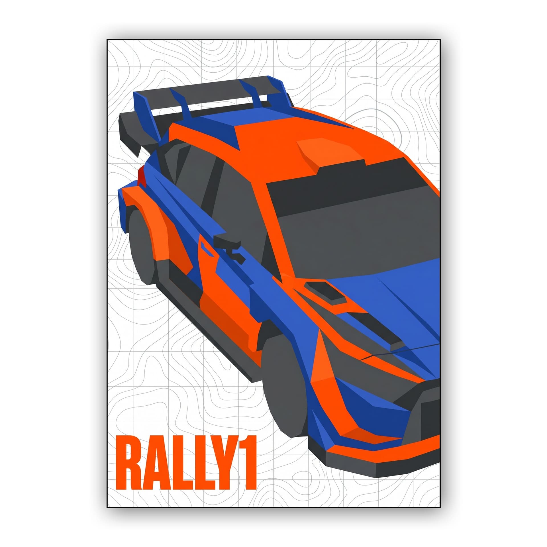 Toyota GR Yaris Rally1 Geometric Topography Poster