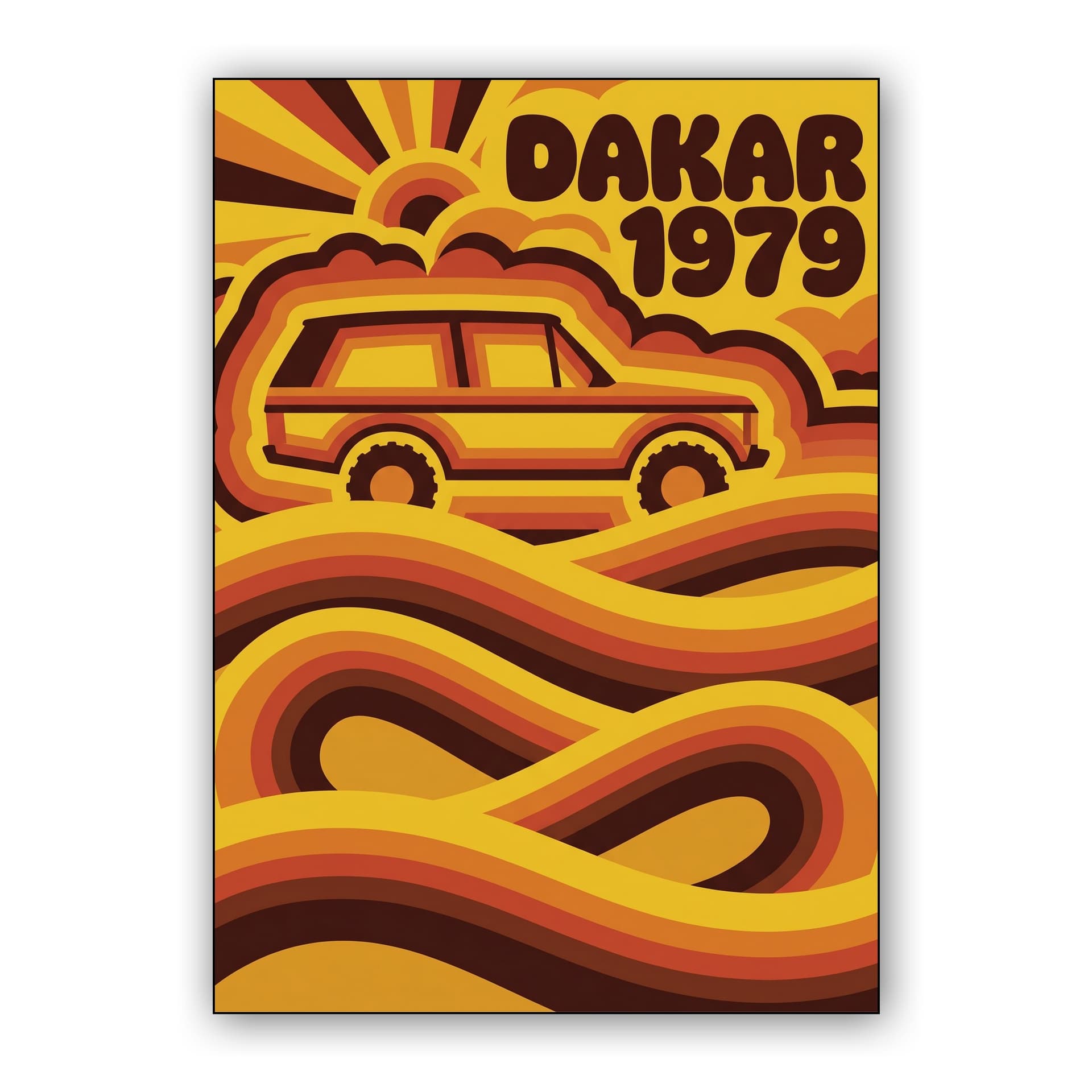 DAKAR 1979 Retro Psychedelic Rally Poster