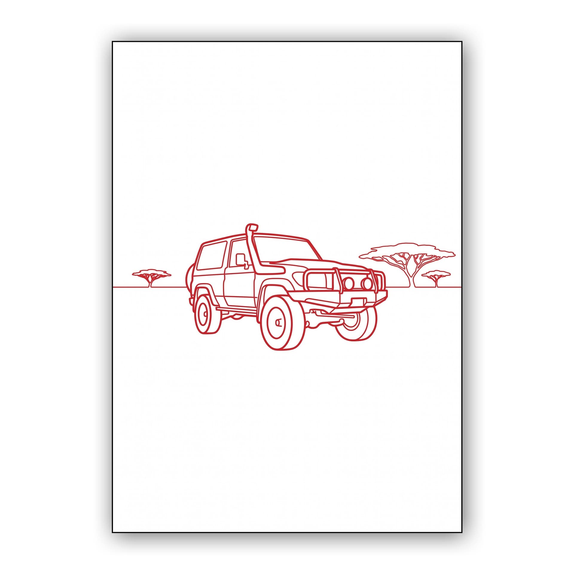 Toyota Land Cruiser 70 Series Safari Line Art