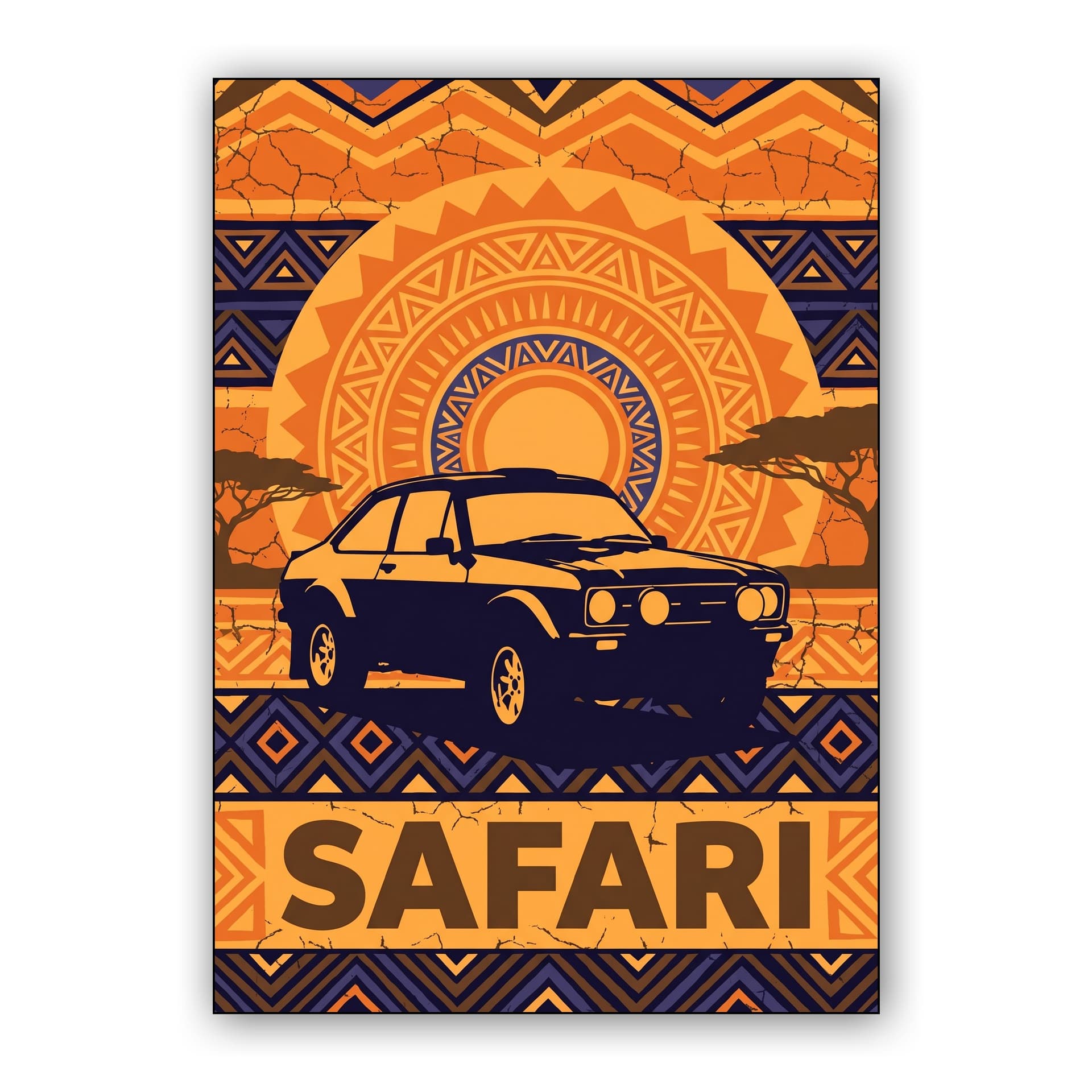 Ford Escort Safari Rally Pattern Illustration