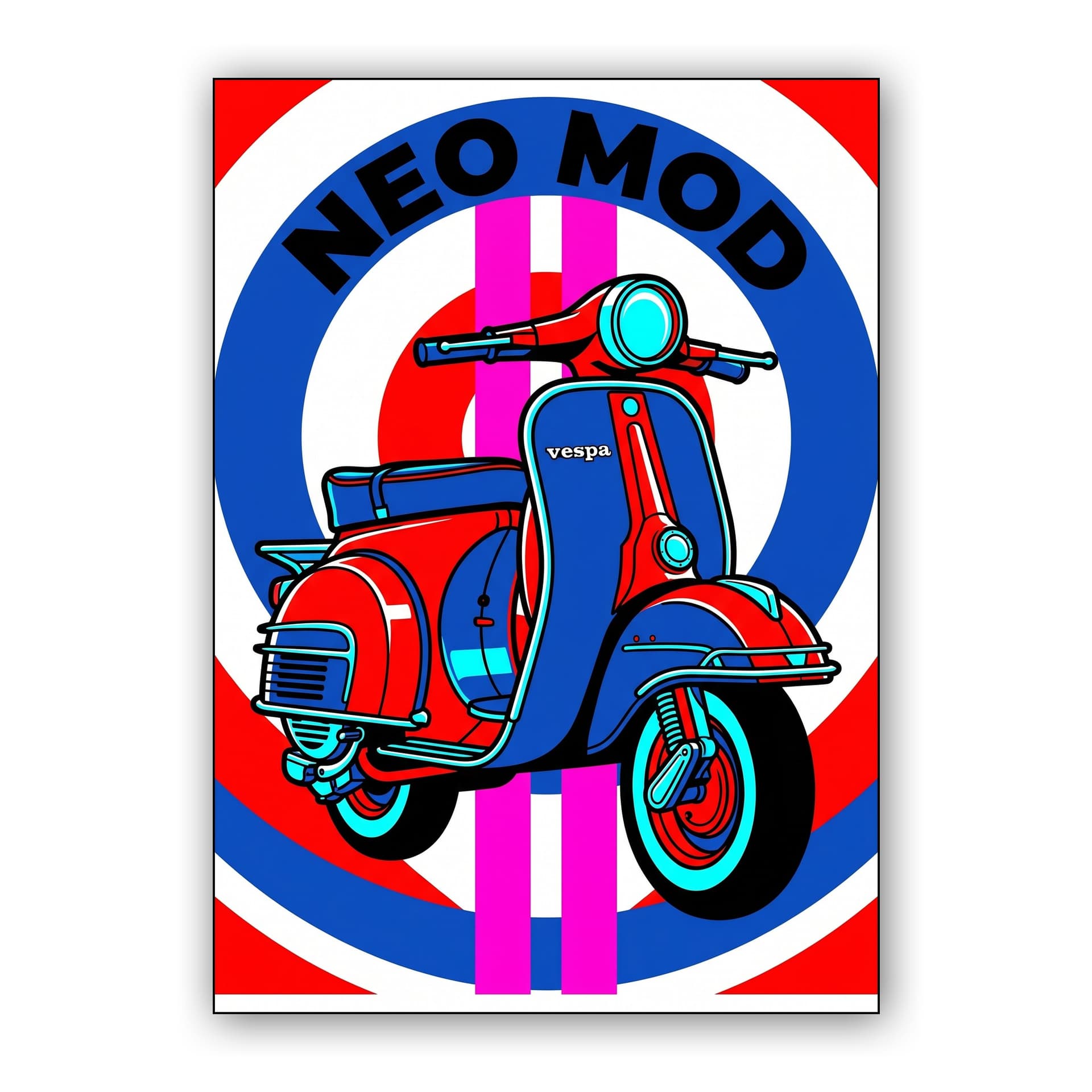 Neo Mod Vespa Pop Art Illustration