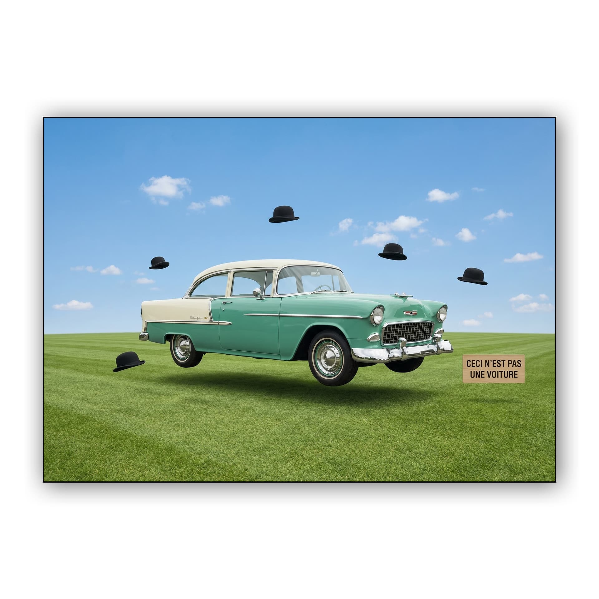 Magritte Chevrolet Bel Air Surrealist Homage