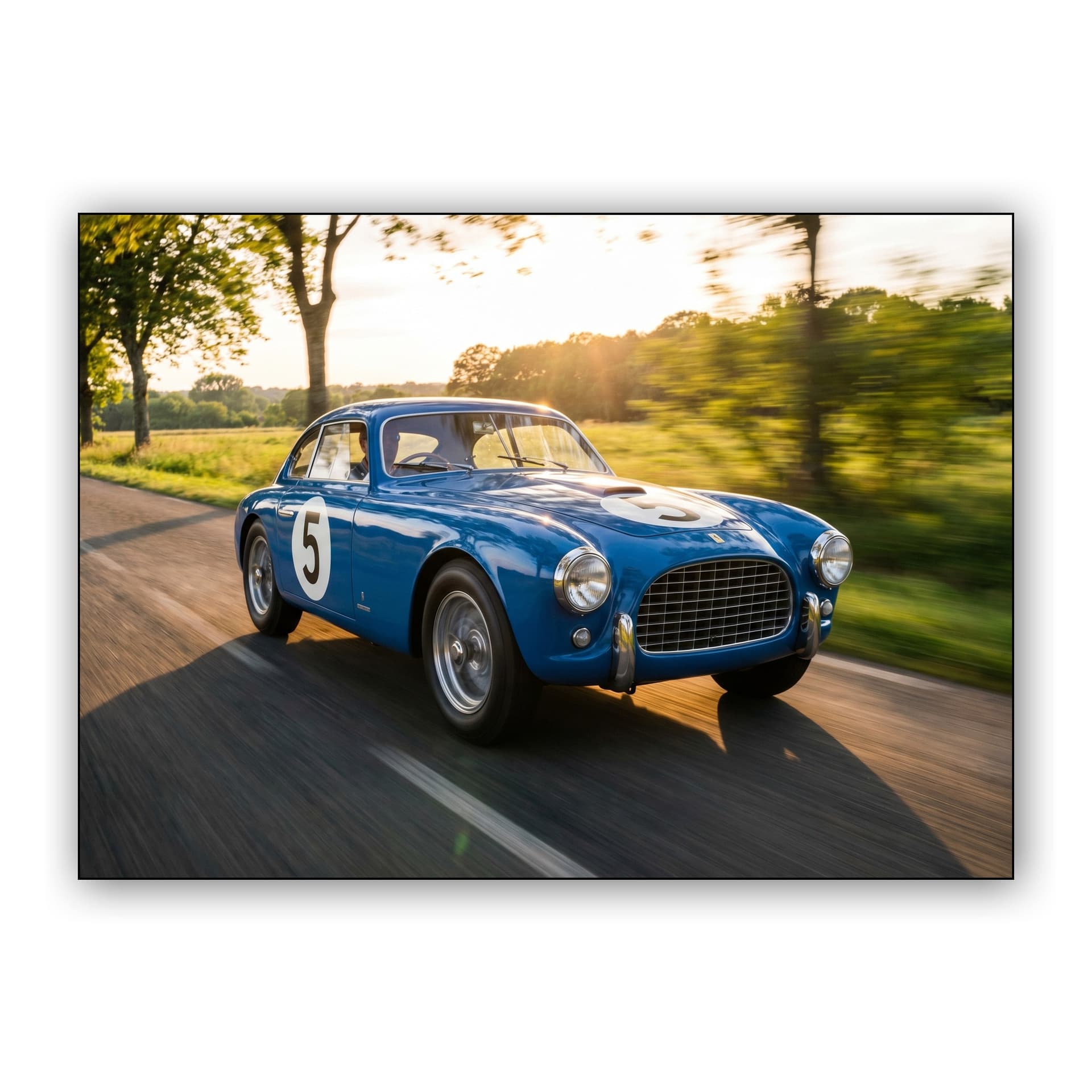 Blue Elegance: Classic Ferrari in Motion