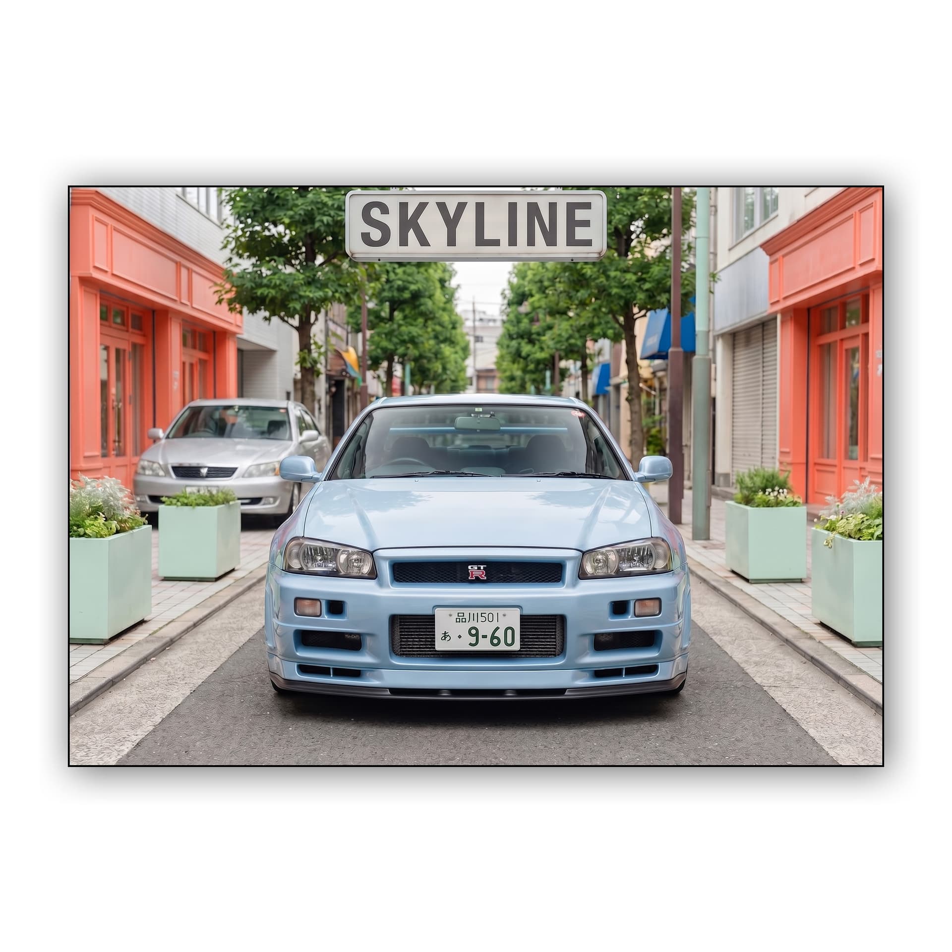 Bayside Blue Skyline R34 Urban Portrait