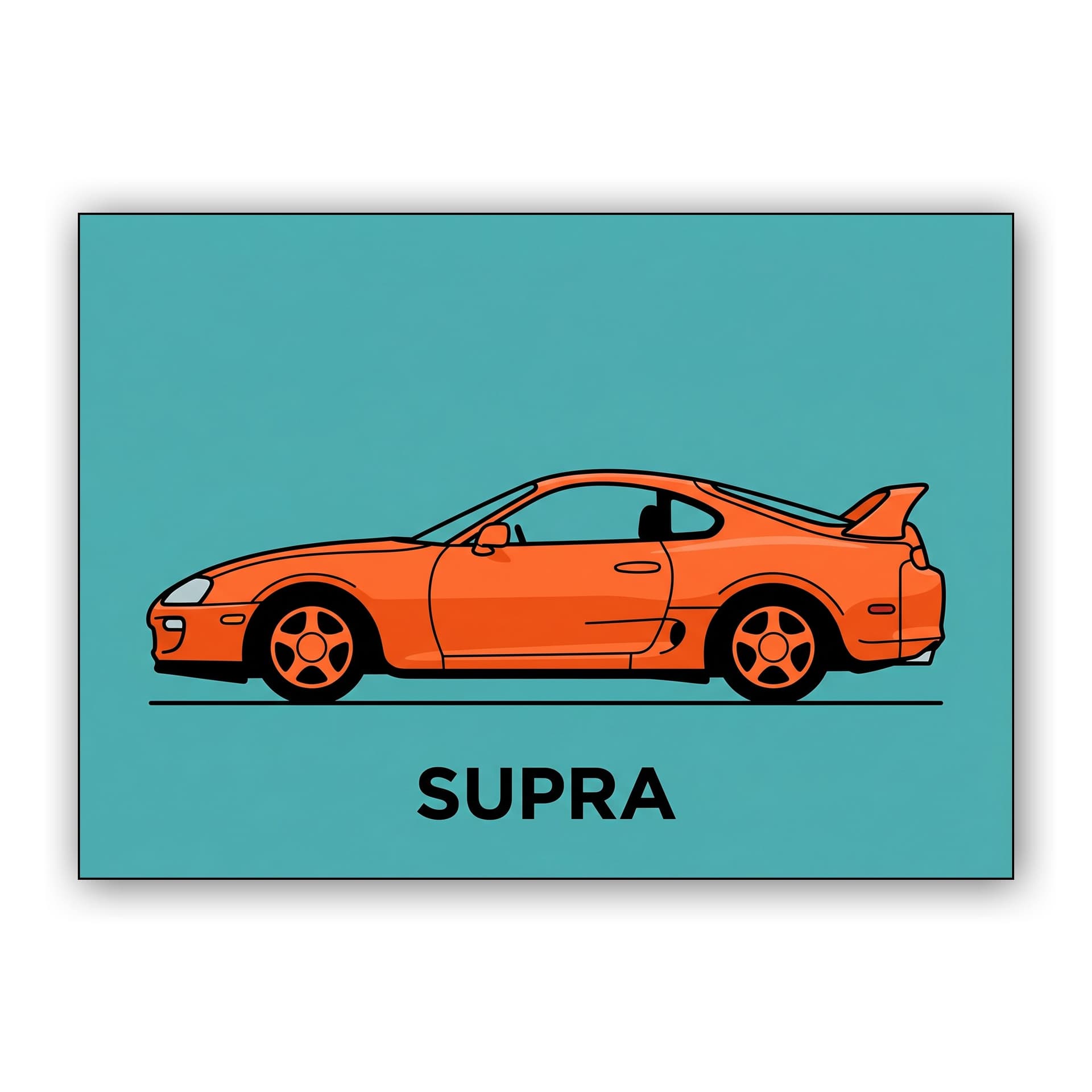 Orange Toyota Supra A80 Profile