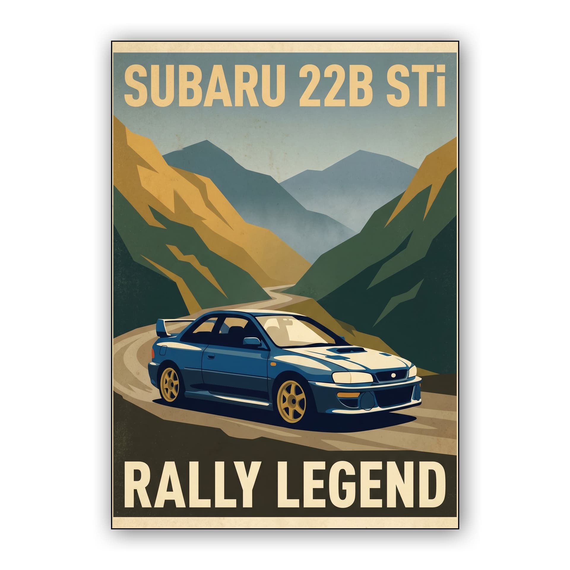 Subaru 22B STi Rally Legend Vintage Poster