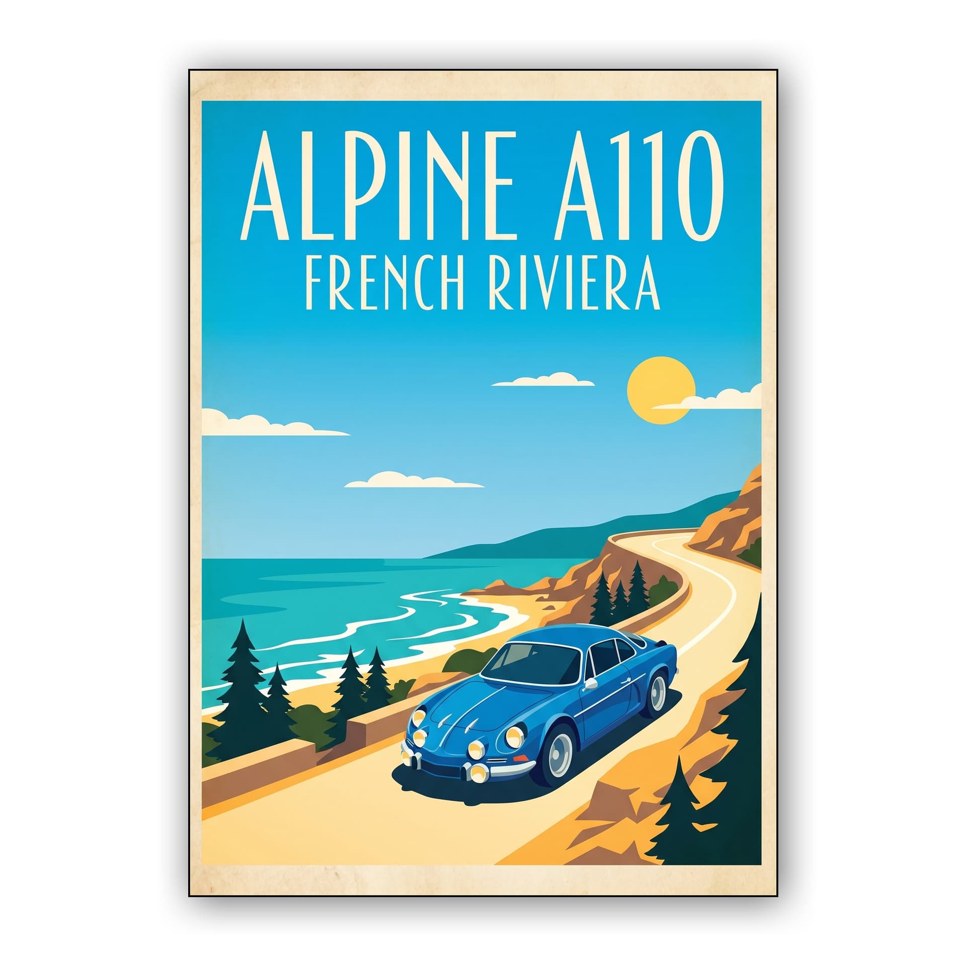 Alpine A110 French Riviera Travel Poster