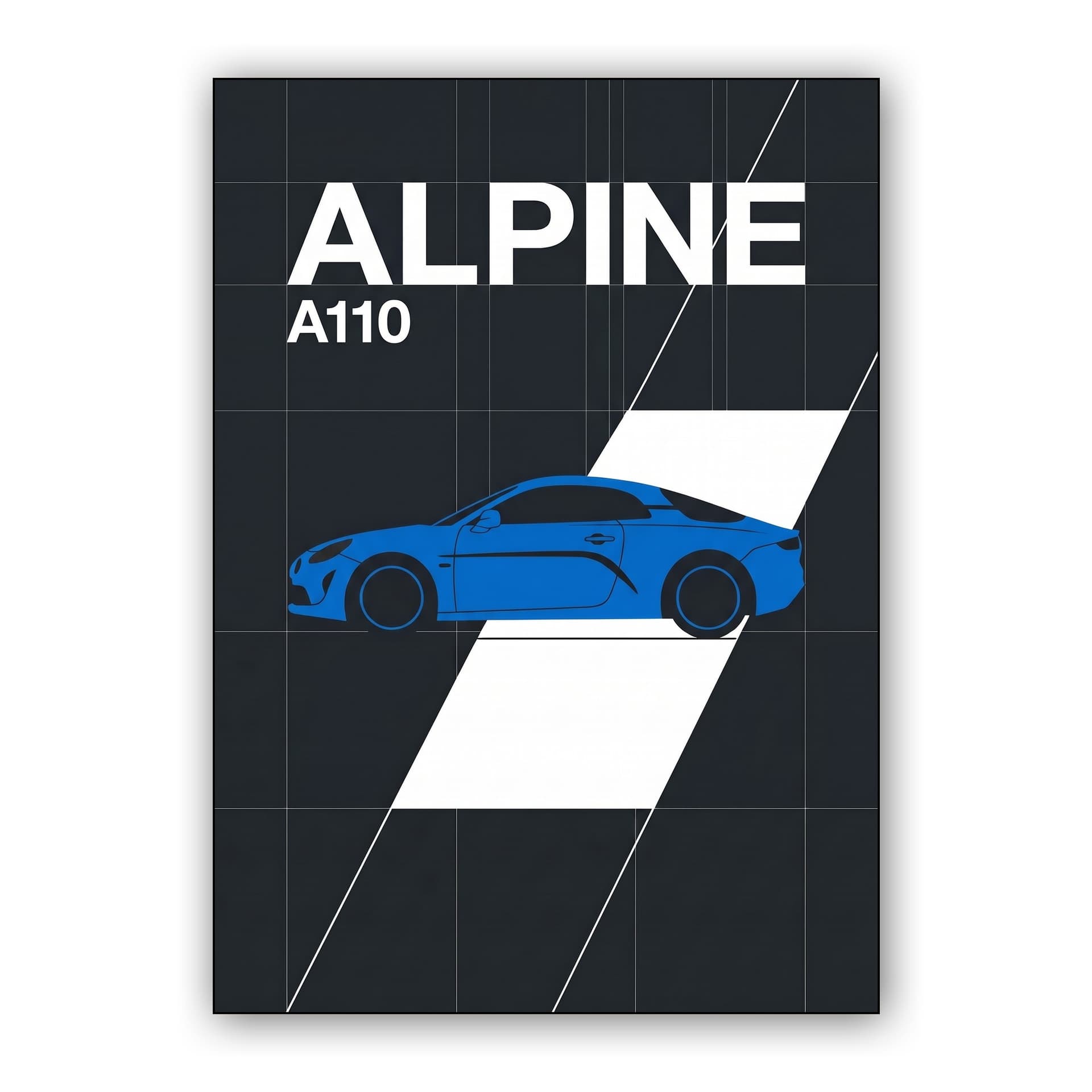 Alpine A110 Minimalist Grid Graphic