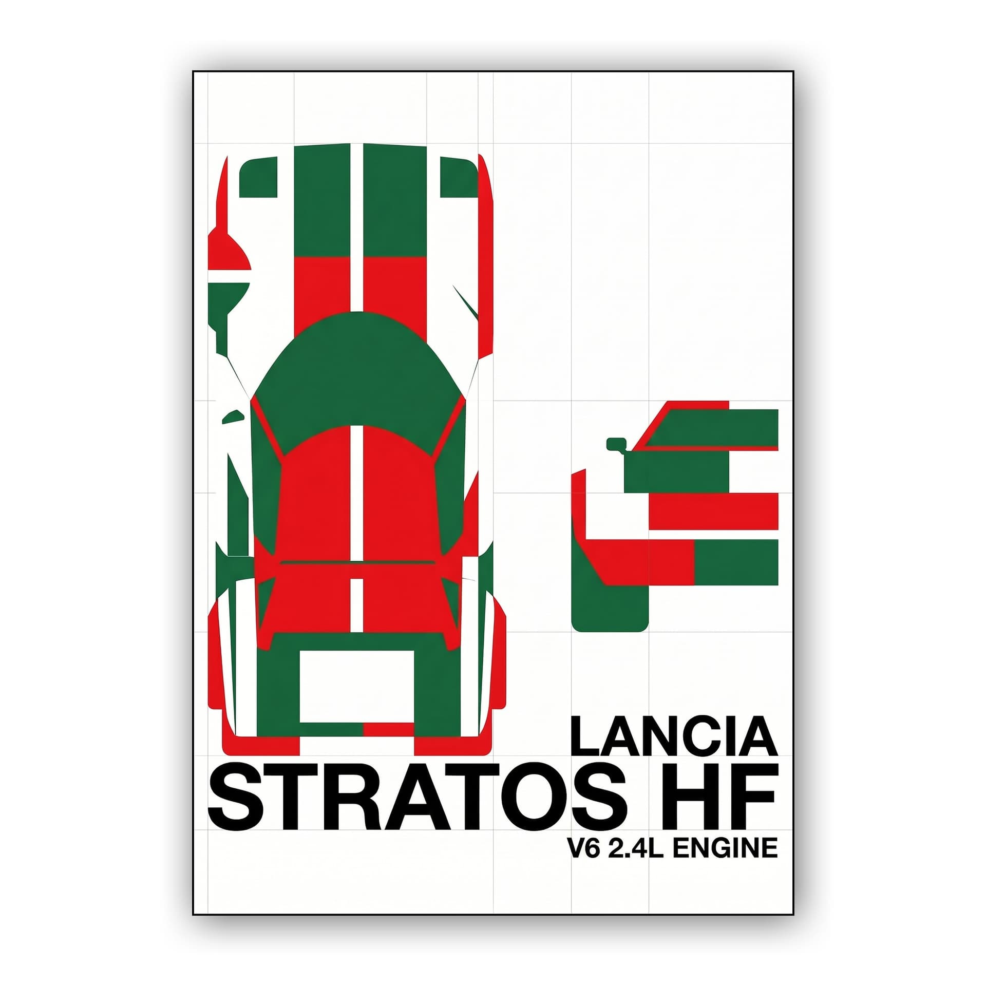 Lancia Stratos HF Minimalist Grid Poster